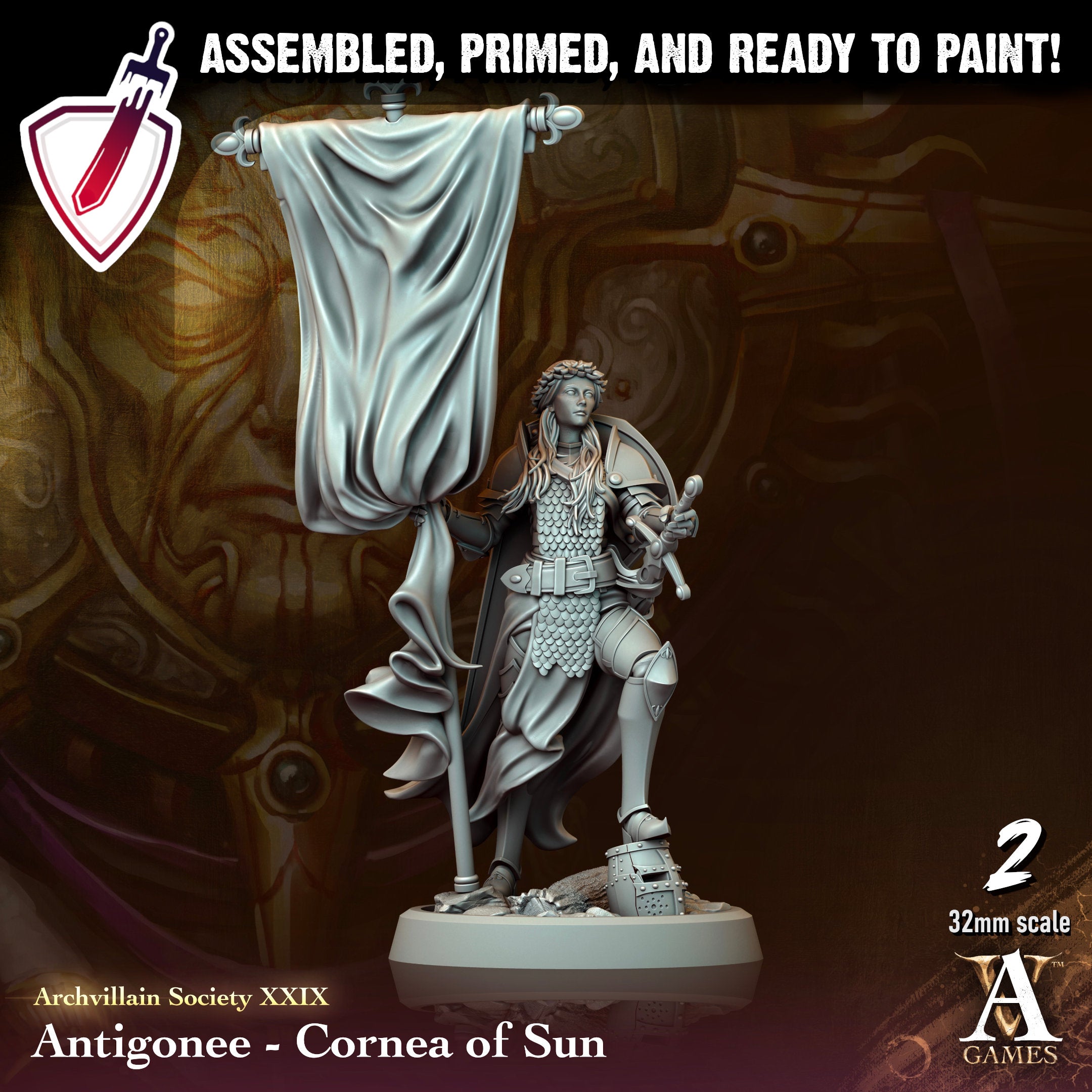 Heroes Vol. XXIX | Miniatures by Archvillain Games | Resin mini for tabletop gaming, D&D, Pathfinder, painting | Assembled and Primed - Brush and Battle