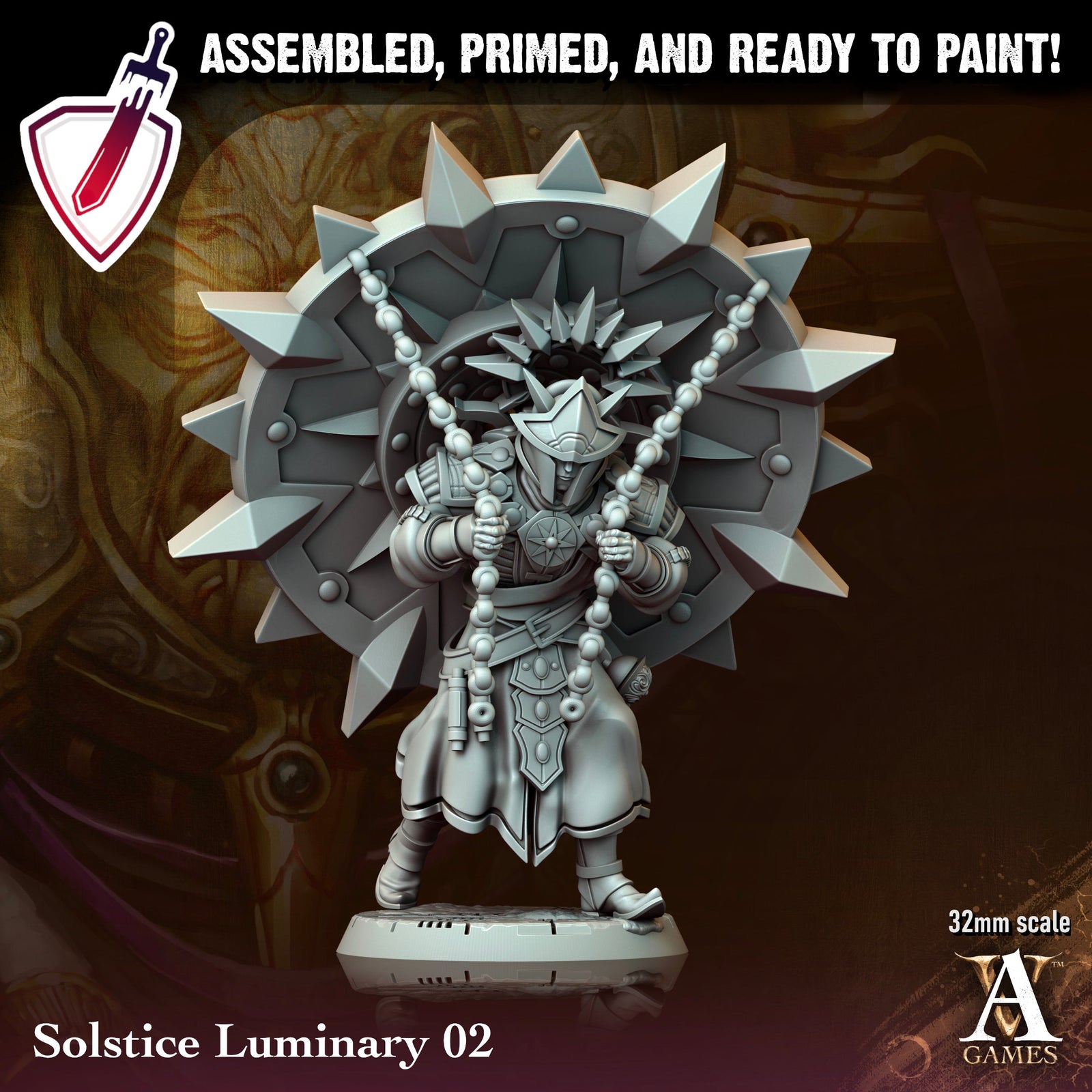 Solstice Luminary | Miniatures by Archvillain Games | Resin Mini for Tabletop Gaming, D&D, Pathfinder, and Painting | Assembled and Primed - Brush and Battle