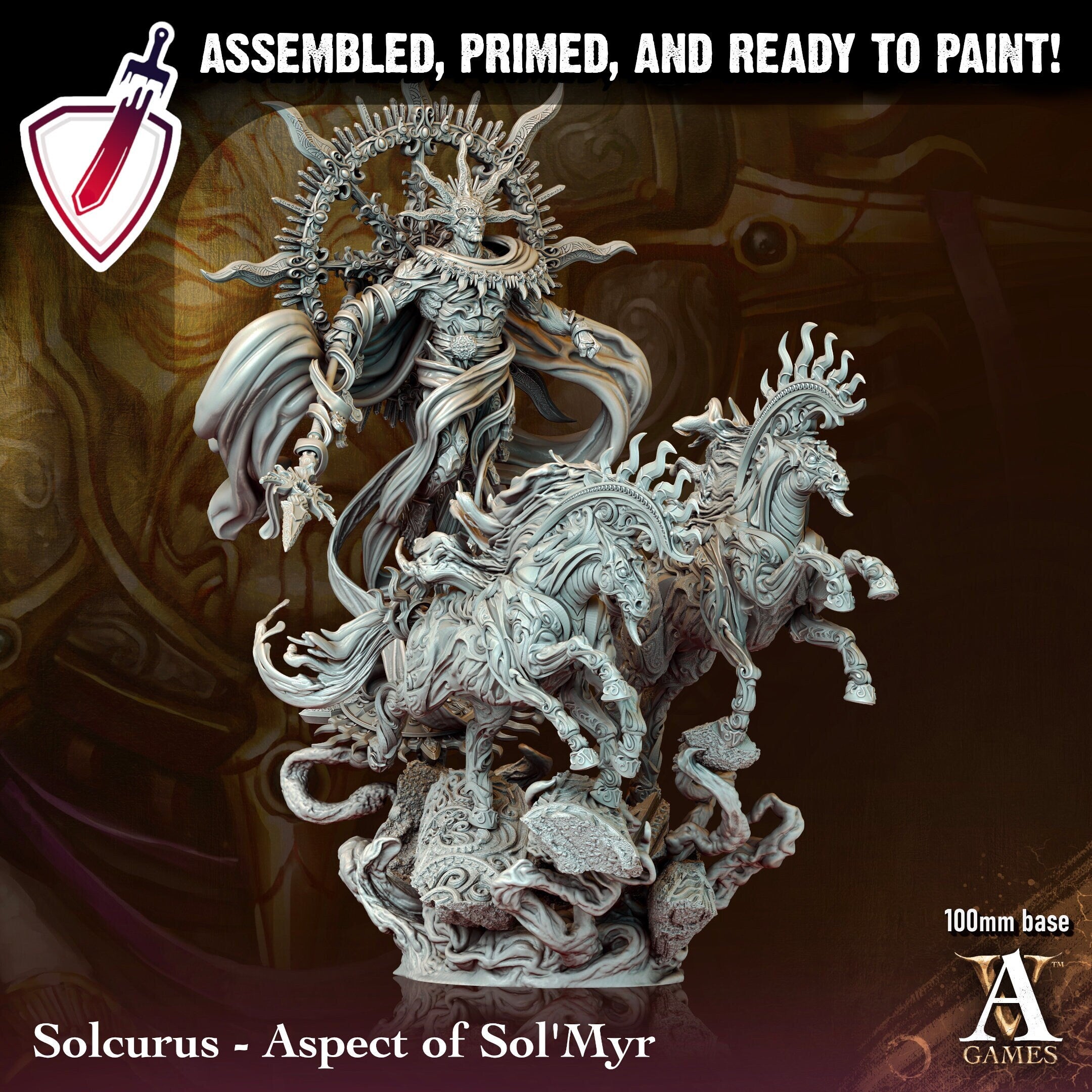 Aspect of Sol Myr | (Massive) Miniature by Archvillain Games | For Tabletop Gaming, D&D, Pathfinder, Wargames, Painting | Assembled + Primed - Brush and Battle