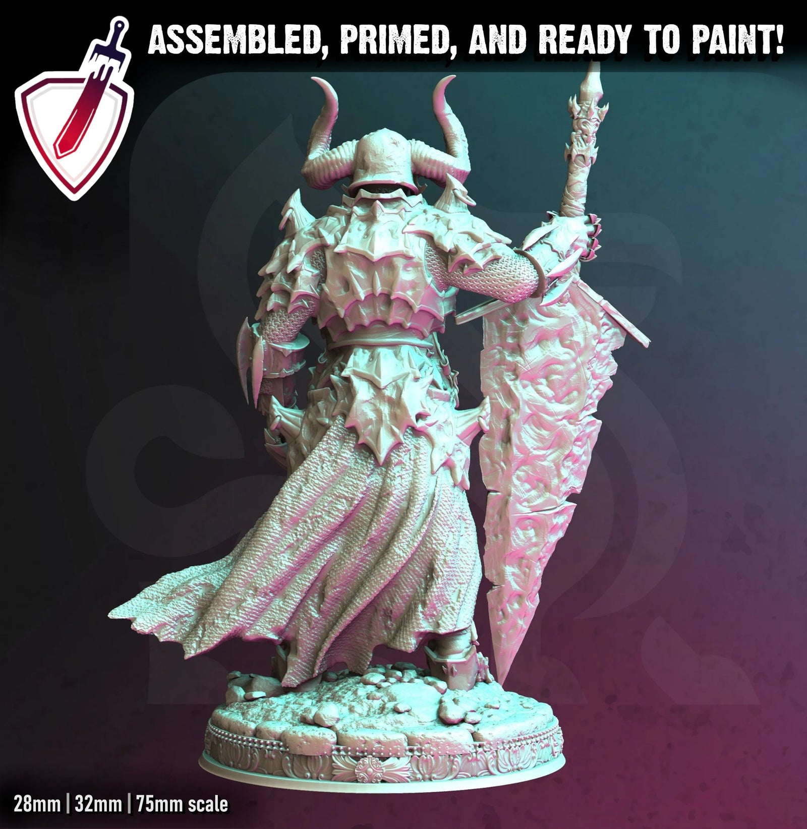 Deathknight – Morian Fairhair | Miniature by DM Stash | Resin Mini For Tabletop Gaming, D&D, Pathfinder, and Painting | Assembled and Primed - Brush and Battle