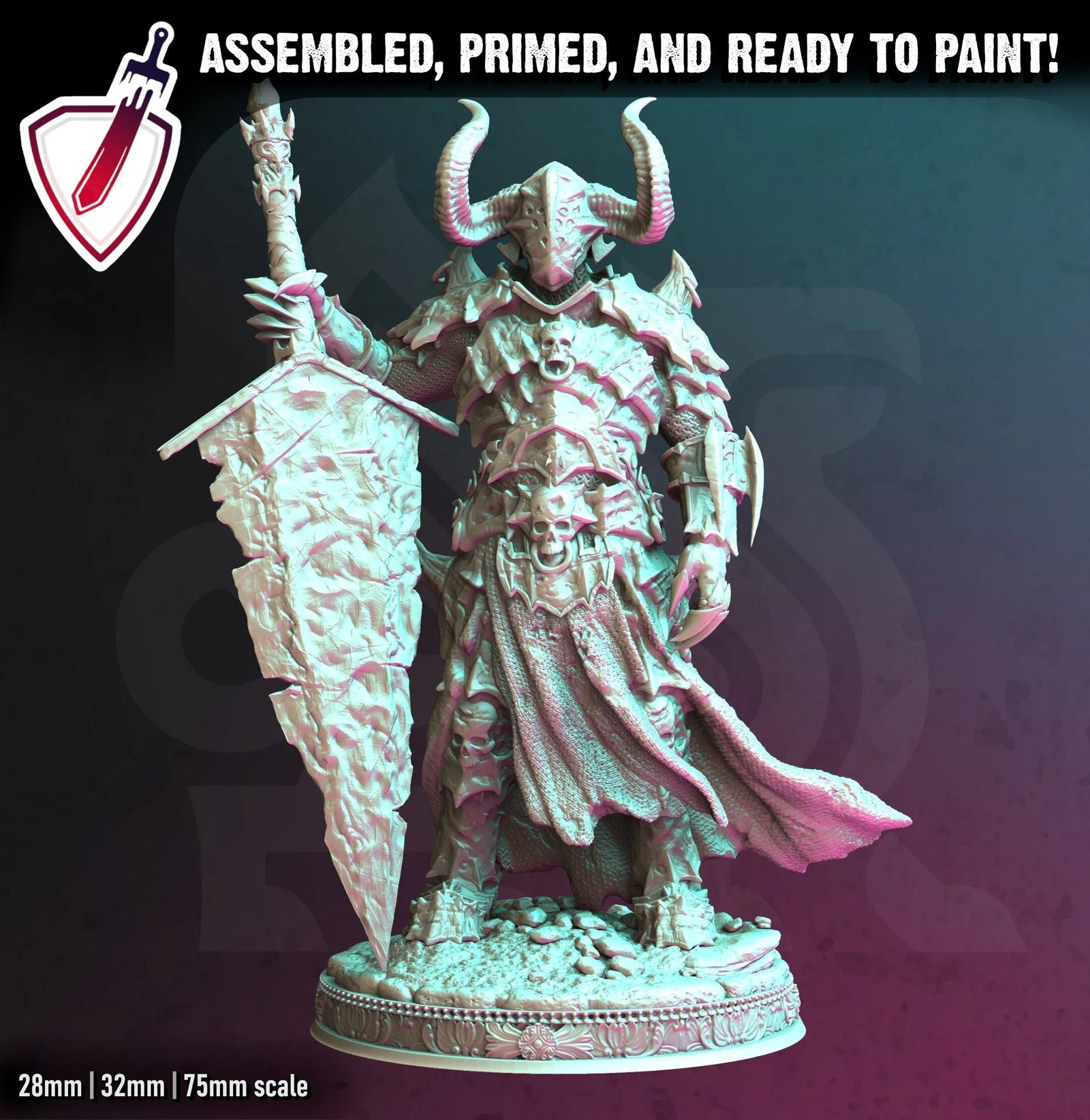 Deathknight – Morian Fairhair | Miniature by DM Stash | Resin Mini For Tabletop Gaming, D&D, Pathfinder, and Painting | Assembled and Primed - Brush and Battle