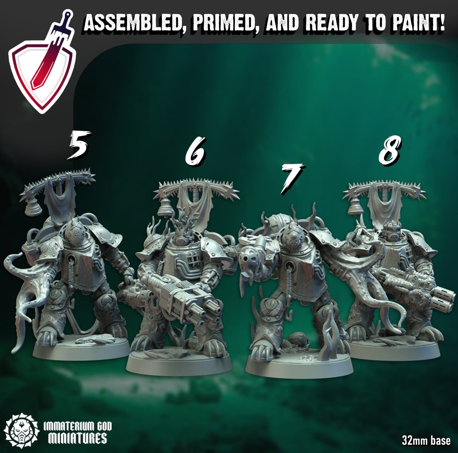 Abyss champions | Miniatures by Immaterium God | Resin Mini for Tabletop Gaming, D&D, Wargaming, and Painting | Assembled and Primed - Brush and Battle