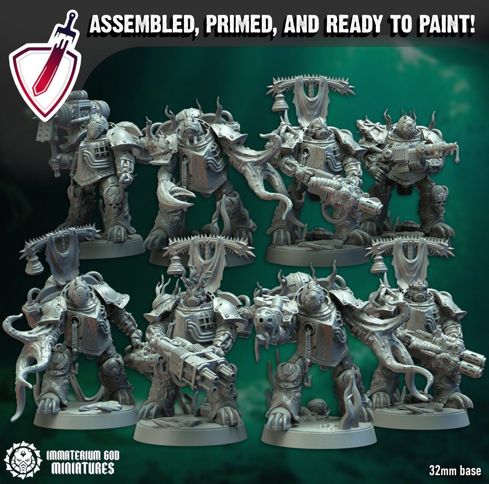 Abyss champions | Miniatures by Immaterium God | Resin Mini for Tabletop Gaming, D&D, Wargaming, and Painting | Assembled and Primed - Brush and Battle