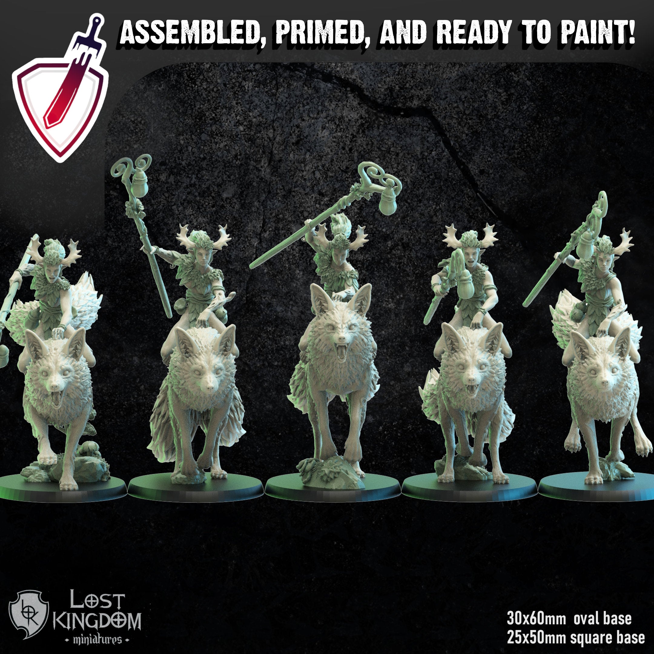 Nibi Raiders | Miniatures by Lost Kingdom | Resin Mini For Tabletop Gaming, D&D, Pathfinder, Wargames, and Painting | Assembled and Primed - Brush and Battle