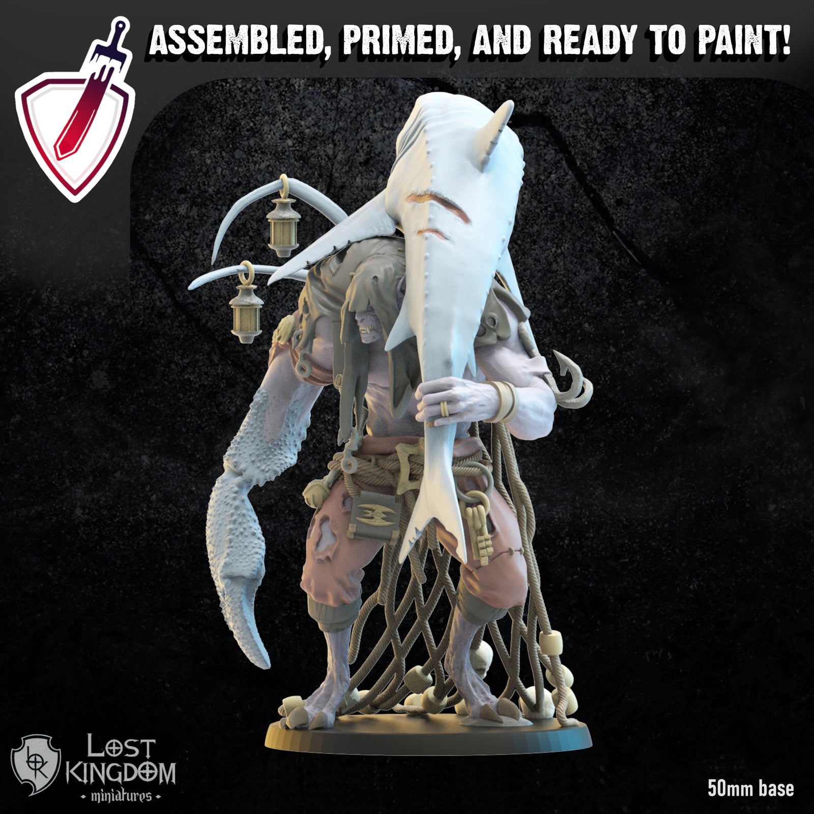 Eldritch, Vycanthrope Hero | Miniature by Lost Kingdom | For Tabletop Gaming, D&D, Pathfinder, Wargames, and Painting | Assembled and Primed - Brush and Battle