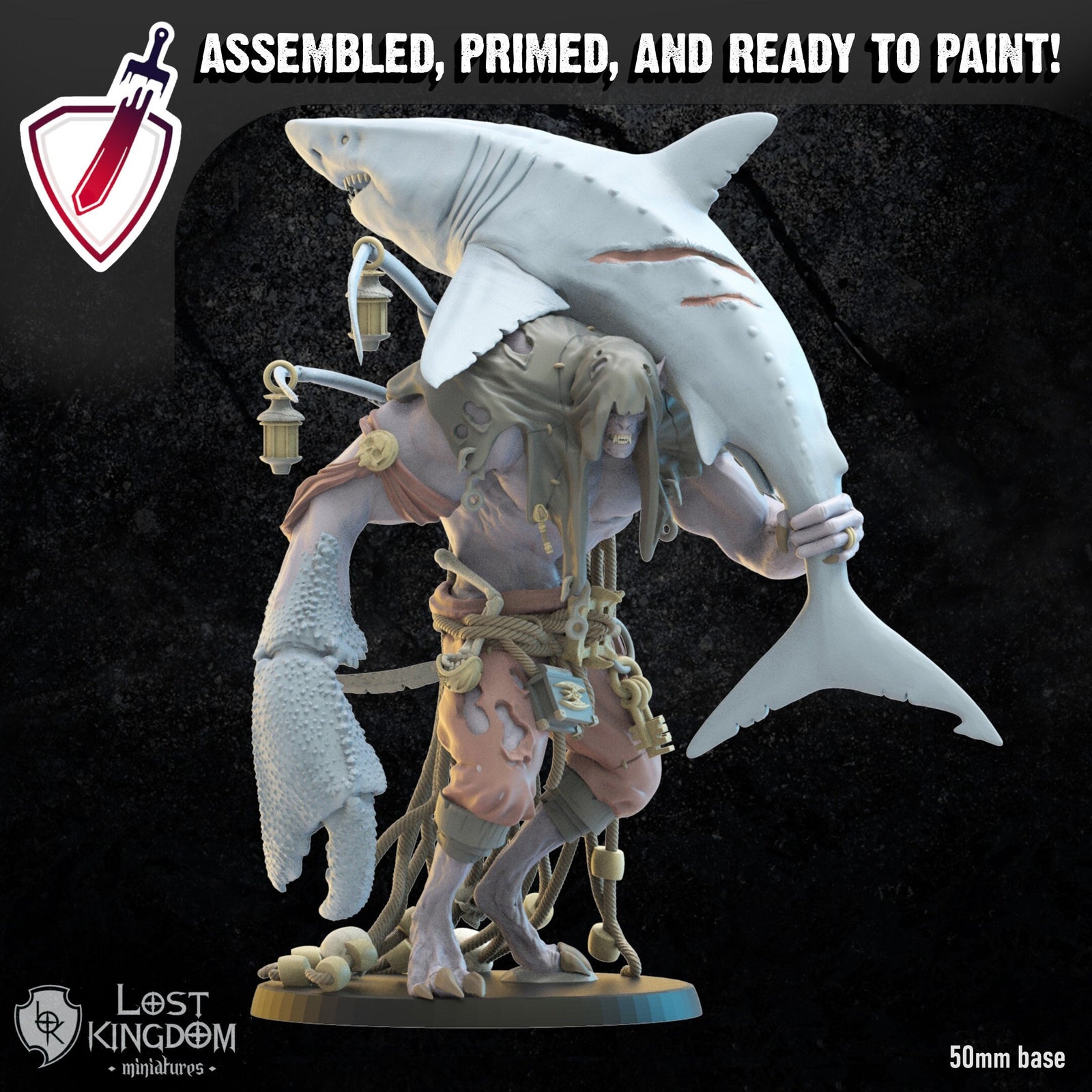 Eldritch, Vycanthrope Hero | Miniature by Lost Kingdom | For Tabletop Gaming, D&D, Pathfinder, Wargames, and Painting | Assembled and Primed - Brush and Battle