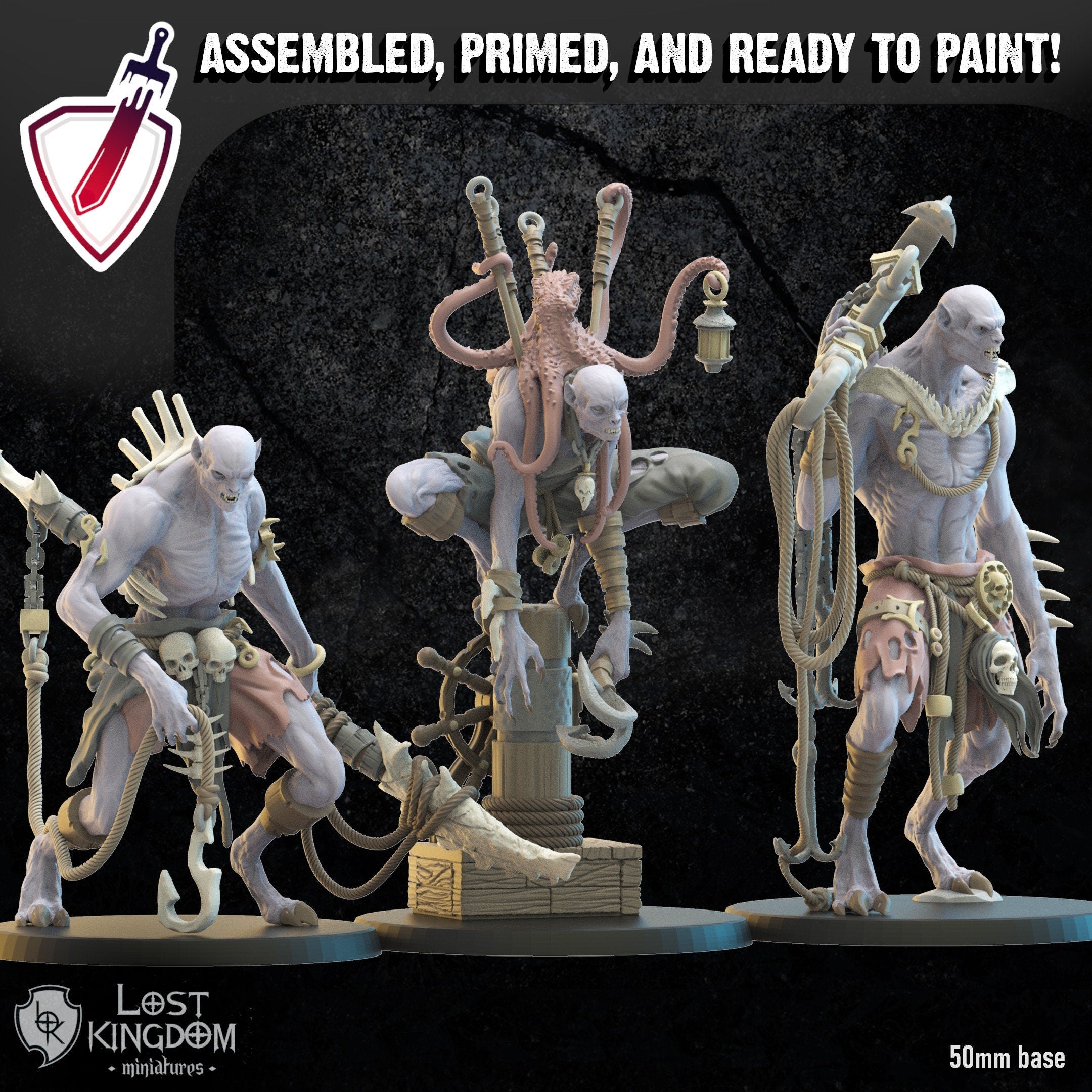 Vycanthropes Looters | Miniatures by Lost Kingdom | Resin Mini For Tabletop Gaming, D&D, Pathfinder, Wargames, Painting | Assembled + Primed - Brush and Battle