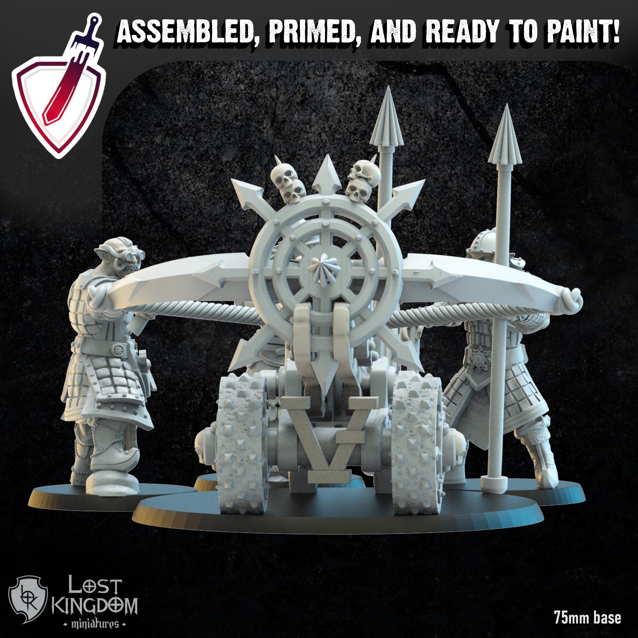 Mongobbo Balista | Miniature by Lost Kingdom | Resin Mini For Tabletop Gaming, D&D, Pathfinder, Wargames, Painting | Assembled and Primed - Brush and Battle