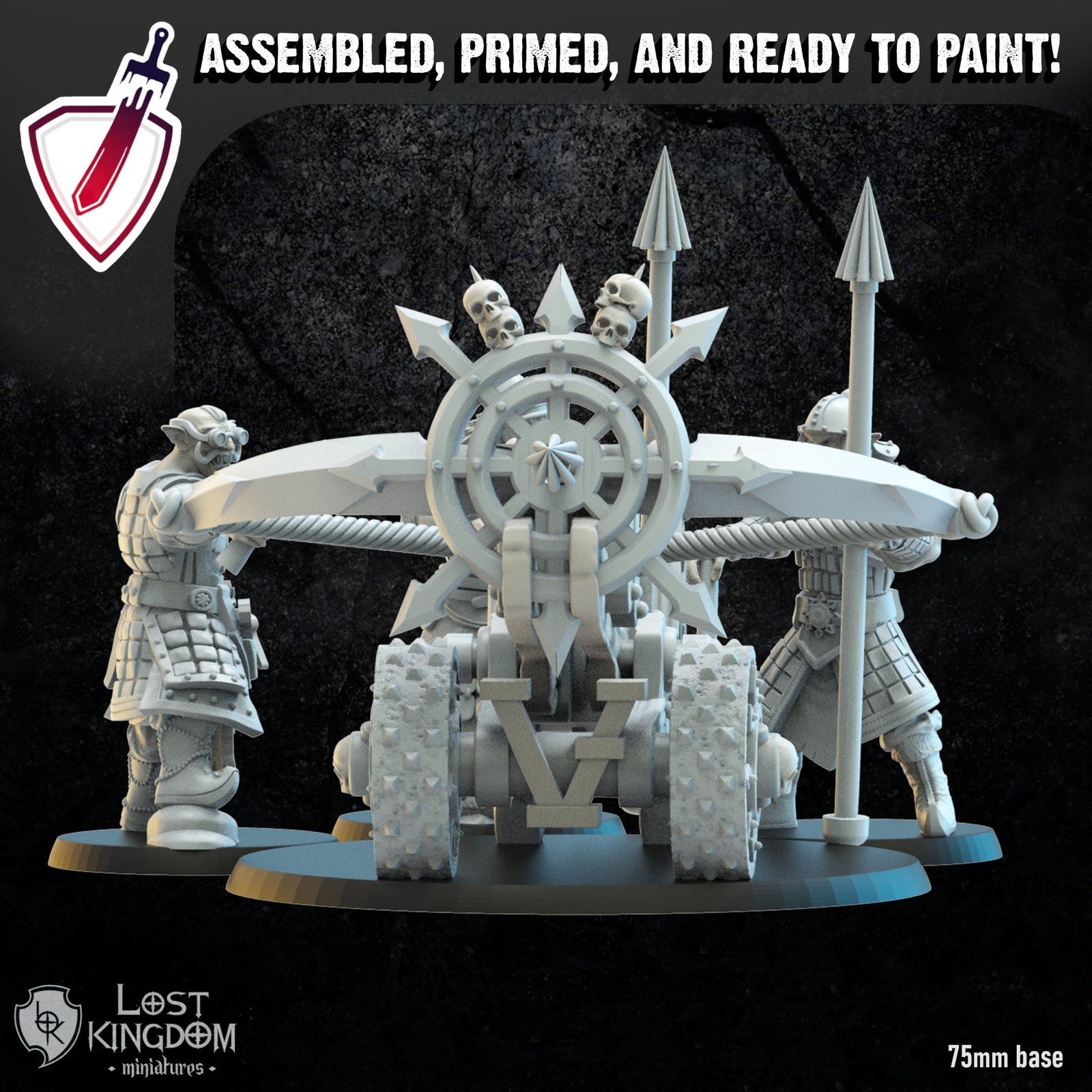 Mongobbo Balista | Miniature by Lost Kingdom | Resin Mini For Tabletop Gaming, D&D, Pathfinder, Wargames, Painting | Assembled and Primed - Brush and Battle