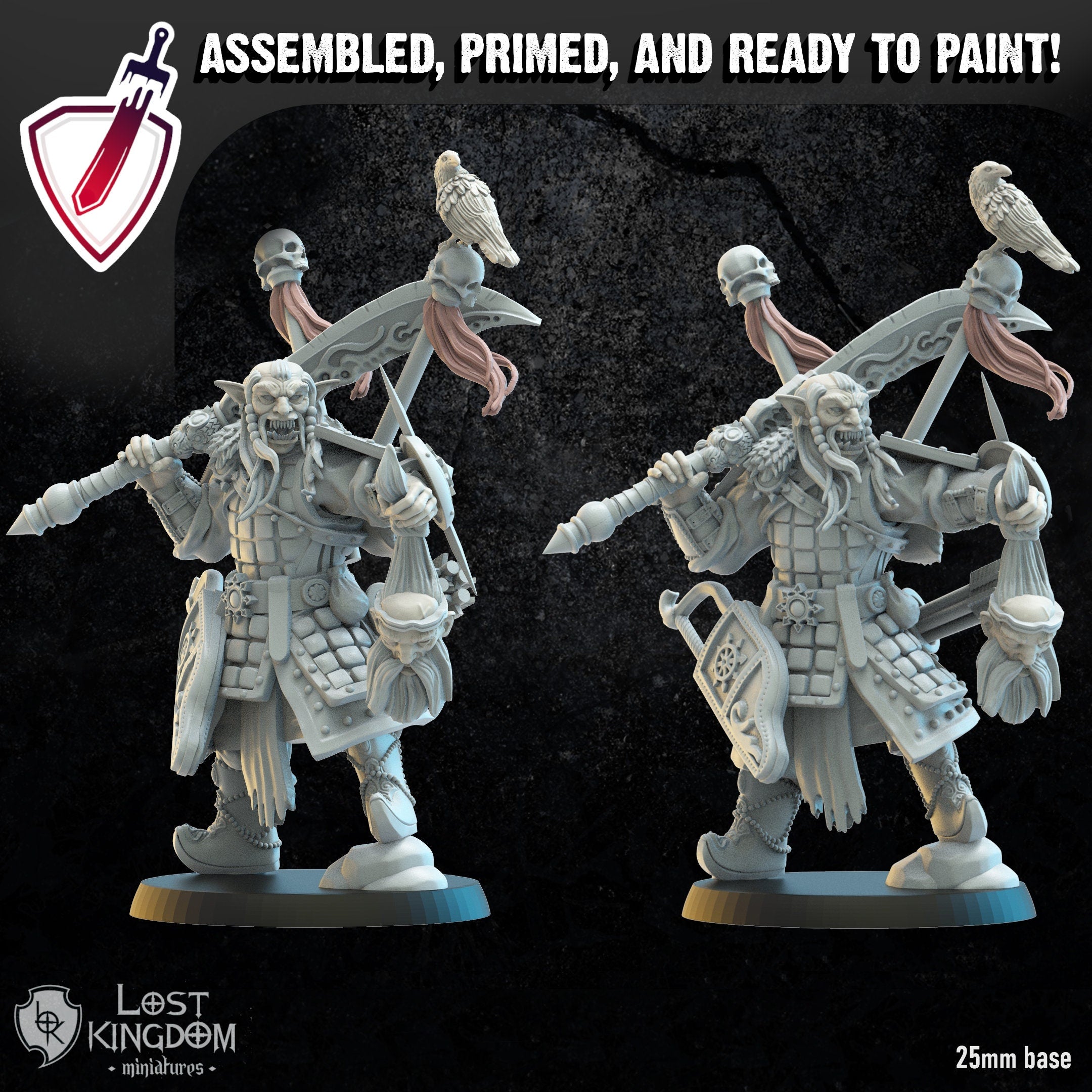 Commander Heroonfoot | Miniature by Lost Kingdom | Resin Mini For Tabletop Gaming, D&D, Pathfinder, Wargames, Painting | Assembled + Primed - Brush and Battle