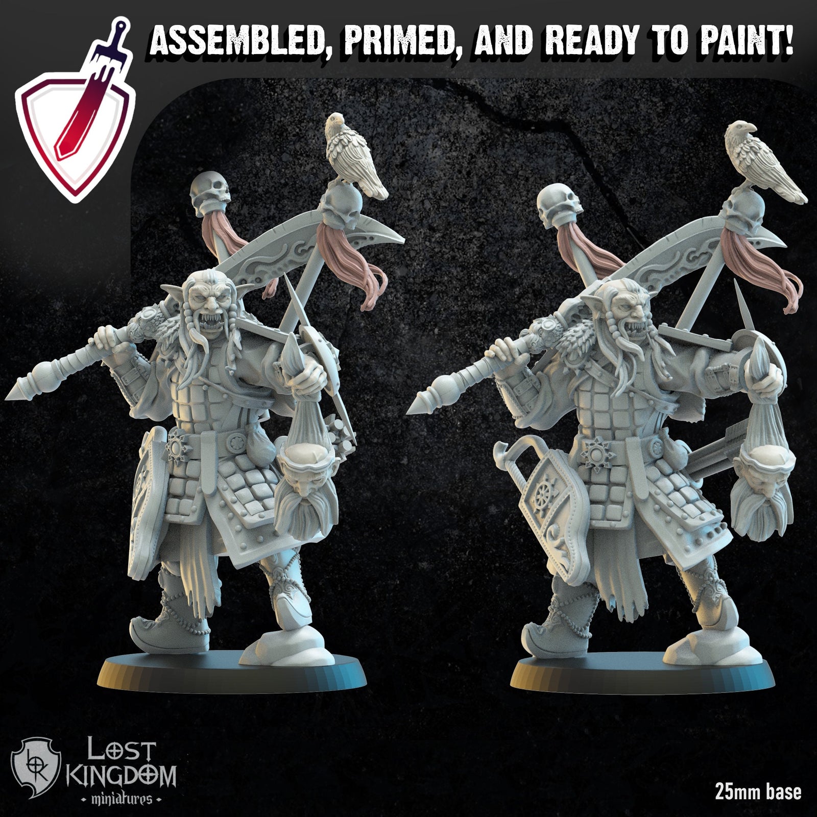 Commander Heroonfoot | Miniature by Lost Kingdom | Resin Mini For Tabletop Gaming, D&D, Pathfinder, Wargames, Painting | Assembled + Primed - Brush and Battle