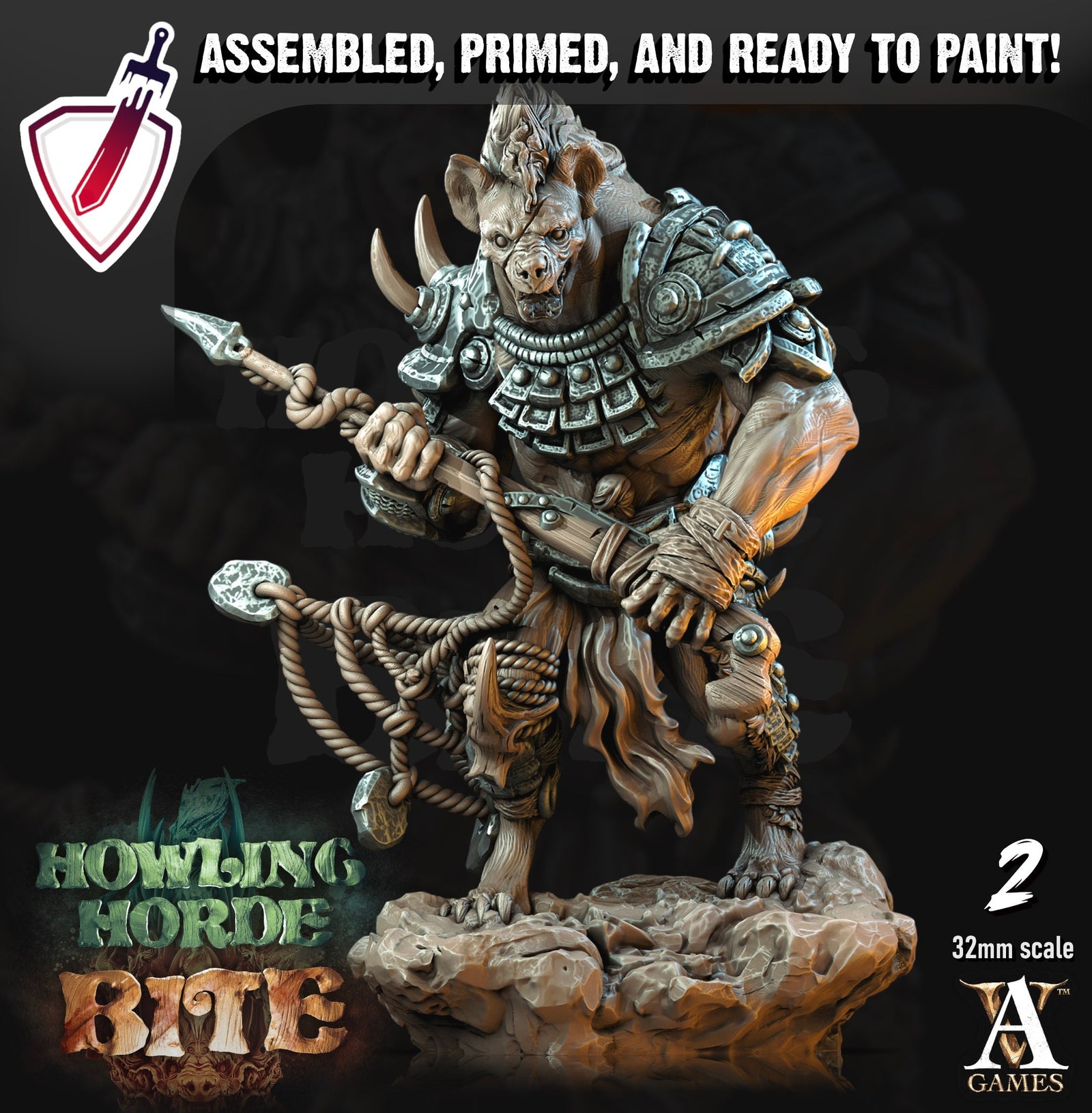 Gnoll Scouts | Miniatures by Archvillain Games | Resin Mini for Tabletop Gaming, D&D, Pathfinder, and Painting | Assembled and Primed - Brush and Battle