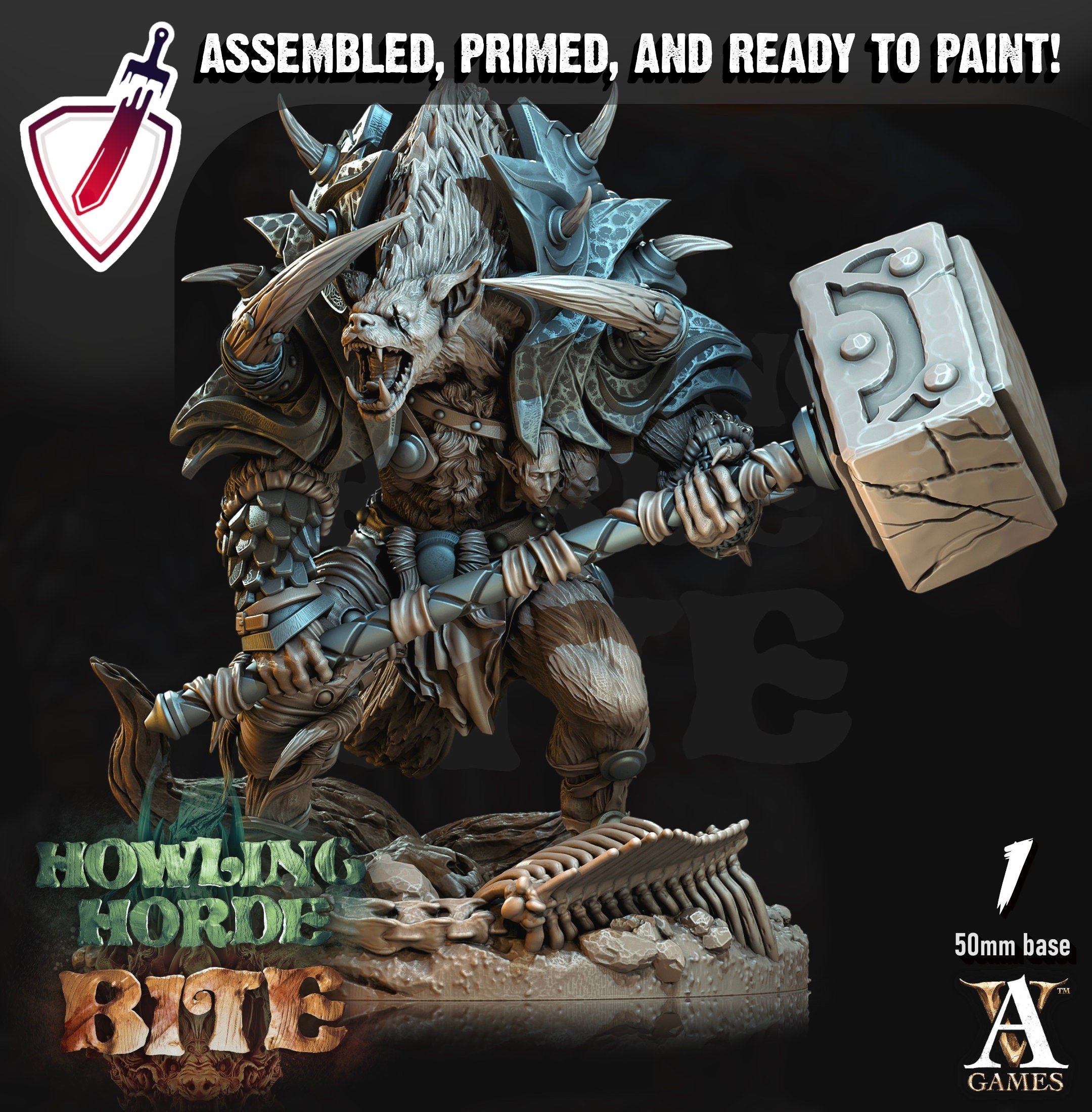 Gnoll Brutes | Miniatures by Archvillain Games | Resin Mini for Tabletop Gaming, D&D, Pathfinder, and Painting | Assembled and Primed - Brush and Battle