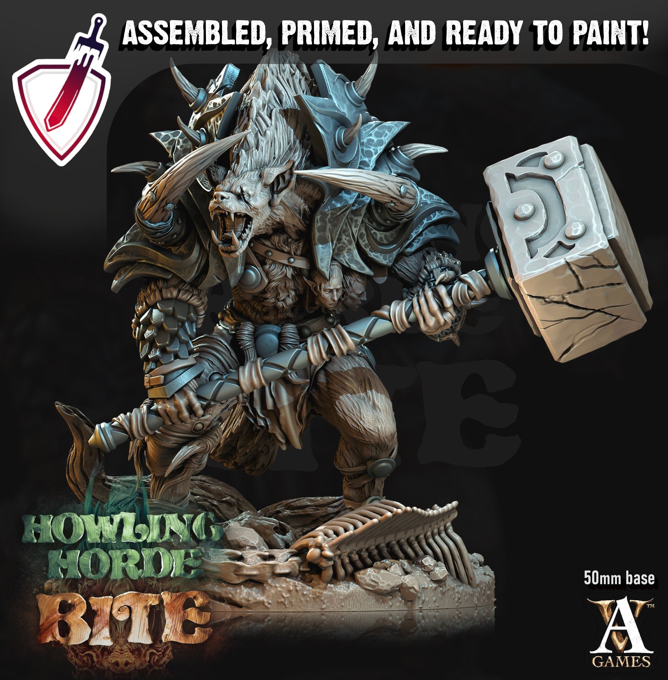 Gnoll Brutes | Miniatures by Archvillain Games | Resin Mini for Tabletop Gaming, D&D, Pathfinder, and Painting | Assembled and Primed - Brush and Battle