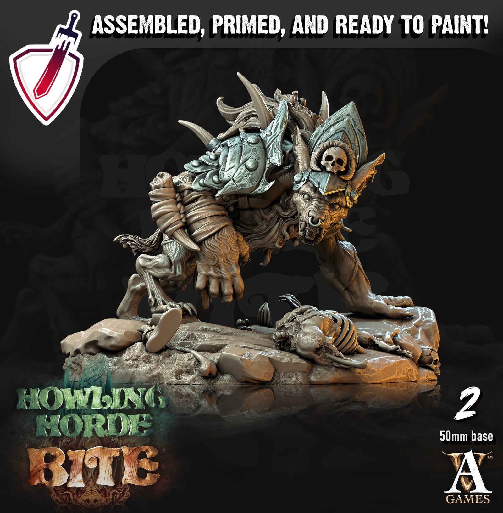 Gnoll Trackers | Miniatures by Archvillain Games | Resin Mini for Tabletop Gaming, D&D, Pathfinder, and Painting | Assembled and Primed - Brush and Battle