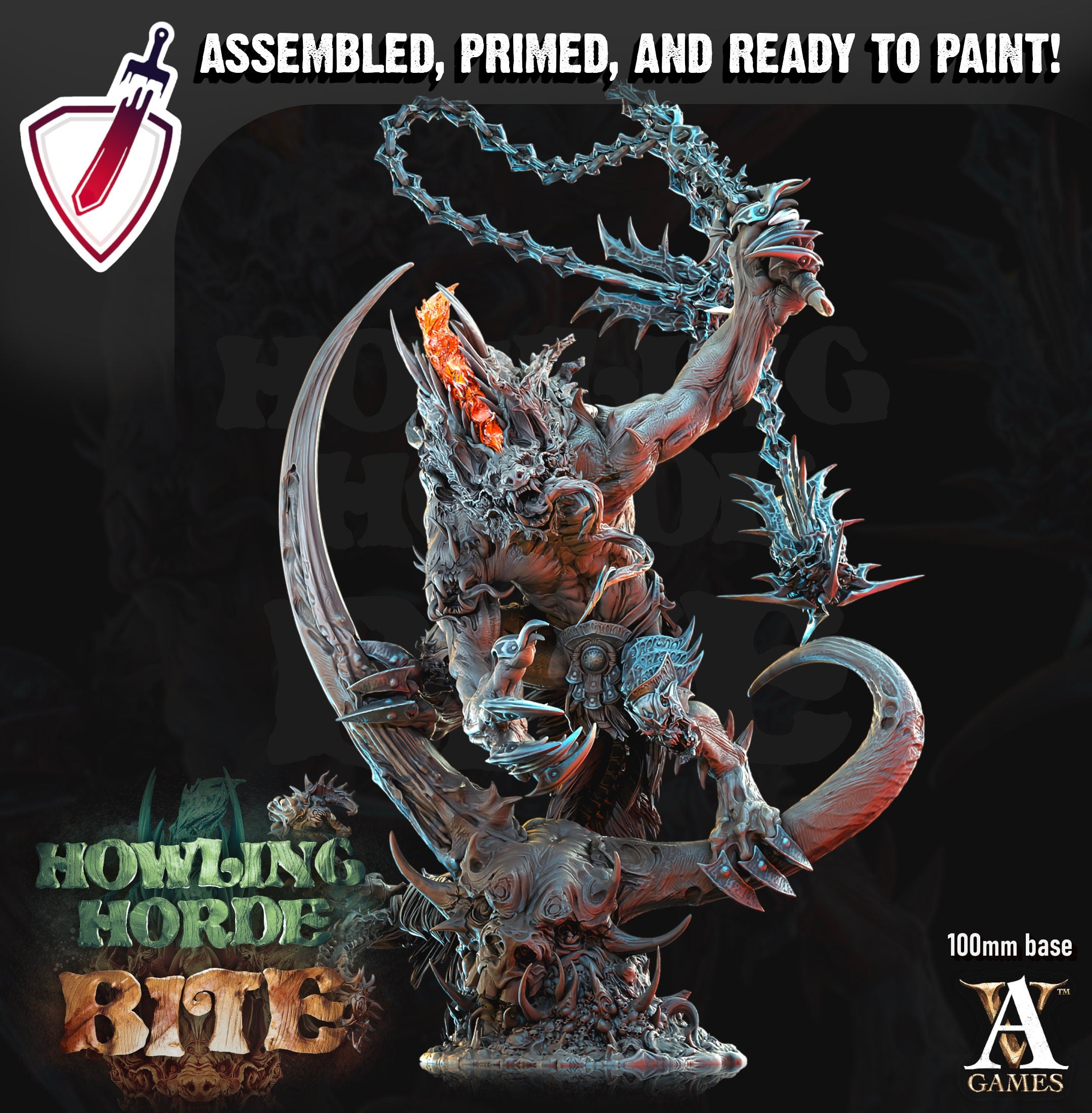 Akata | (Massive) Miniature by Archvillain Games | For Tabletop Gaming, D&D, Pathfinder, Wargames, and Painting | Assembled and Primed - Brush and Battle