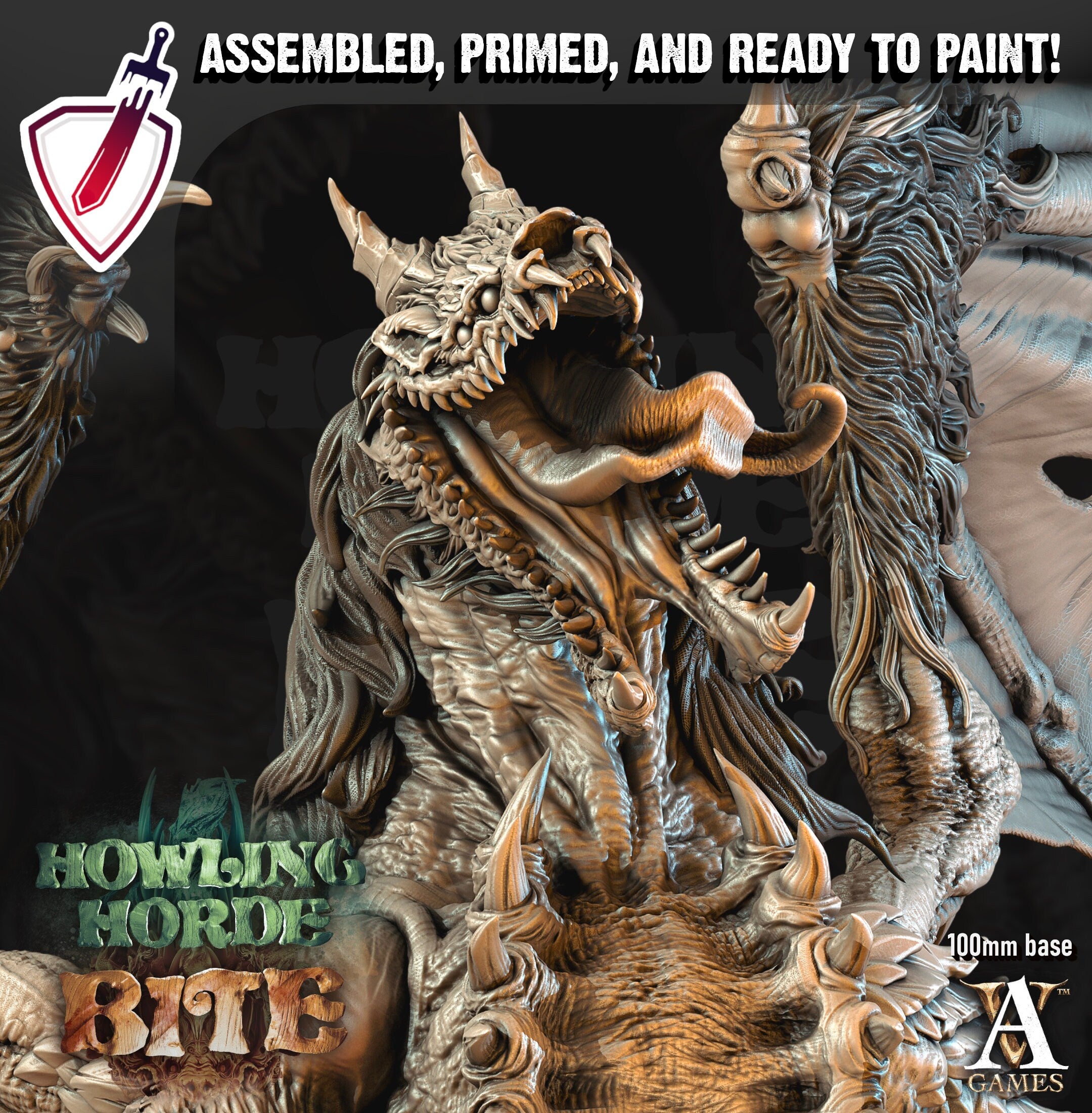 Hyena Dragon | (Massive) Miniature by Archvillain Games | For Tabletop Gaming, D&D, Pathfinder, Wargames, Painting | Assembled and Primed - Brush and Battle