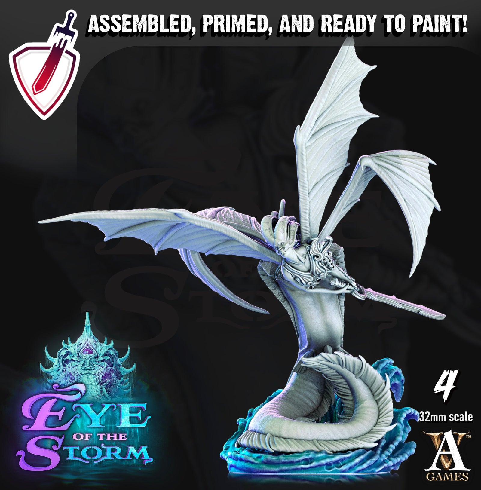 Storm Sirens | Miniatures by Archvillain Games | Resin Mini for Tabletop Gaming, D&D, Pathfinder, and Painting | Assembled and Primed - Brush and Battle