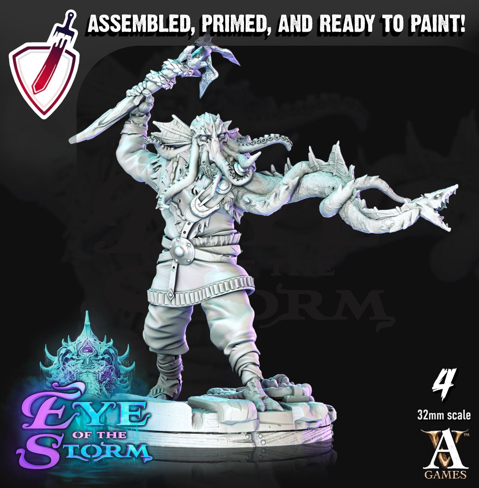 Sky Kraken Acolytes | Miniatures by Archvillain Games | Resin Mini for Tabletop Gaming, D&D, Pathfinder, and Painting | Assembled and Primed - Brush and Battle