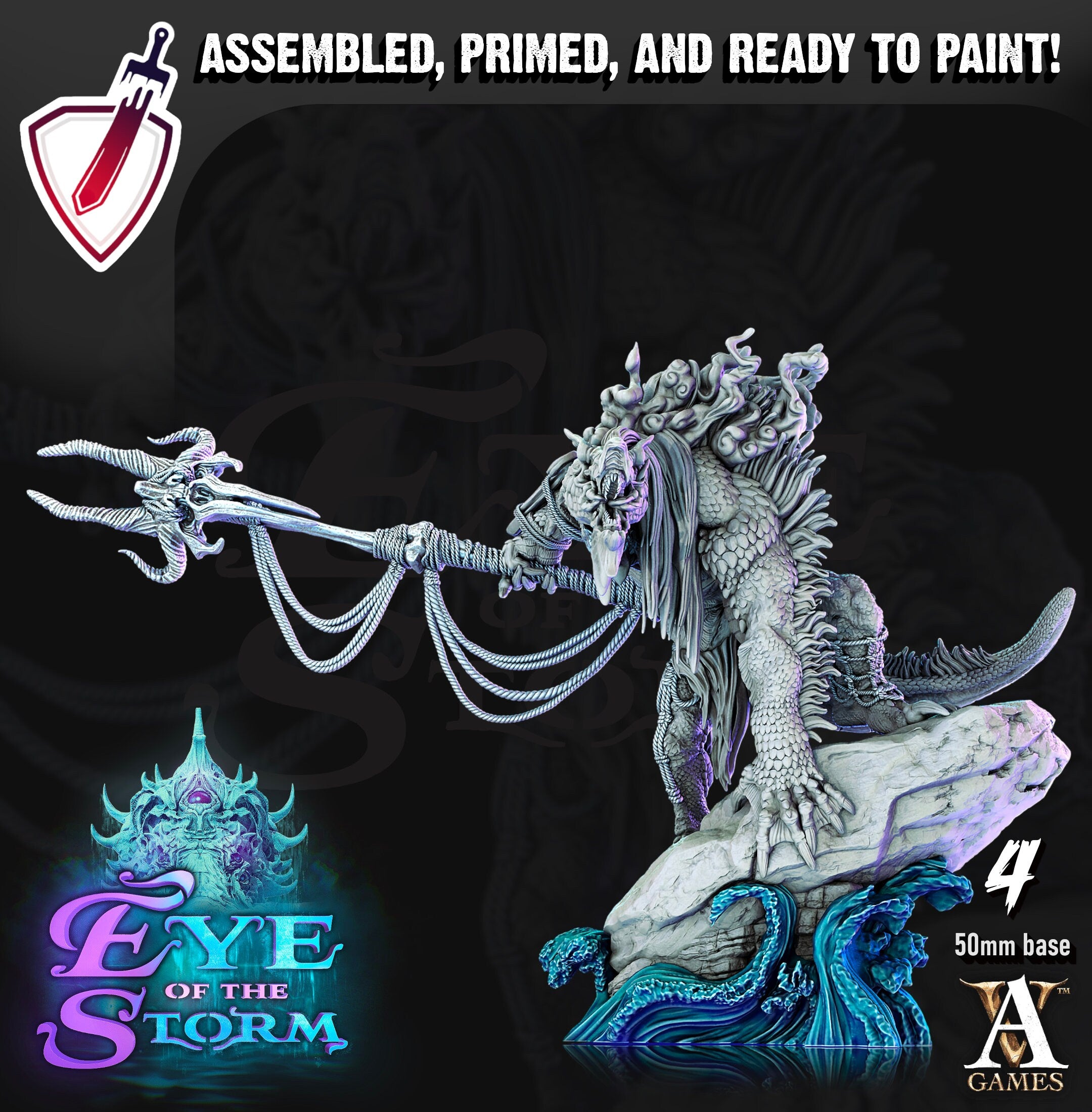 Storm Trolls | Miniatures by Archvillain Games | Resin Mini for Tabletop Gaming, D&D, Pathfinder, and Painting | Assembled and Primed - Brush and Battle