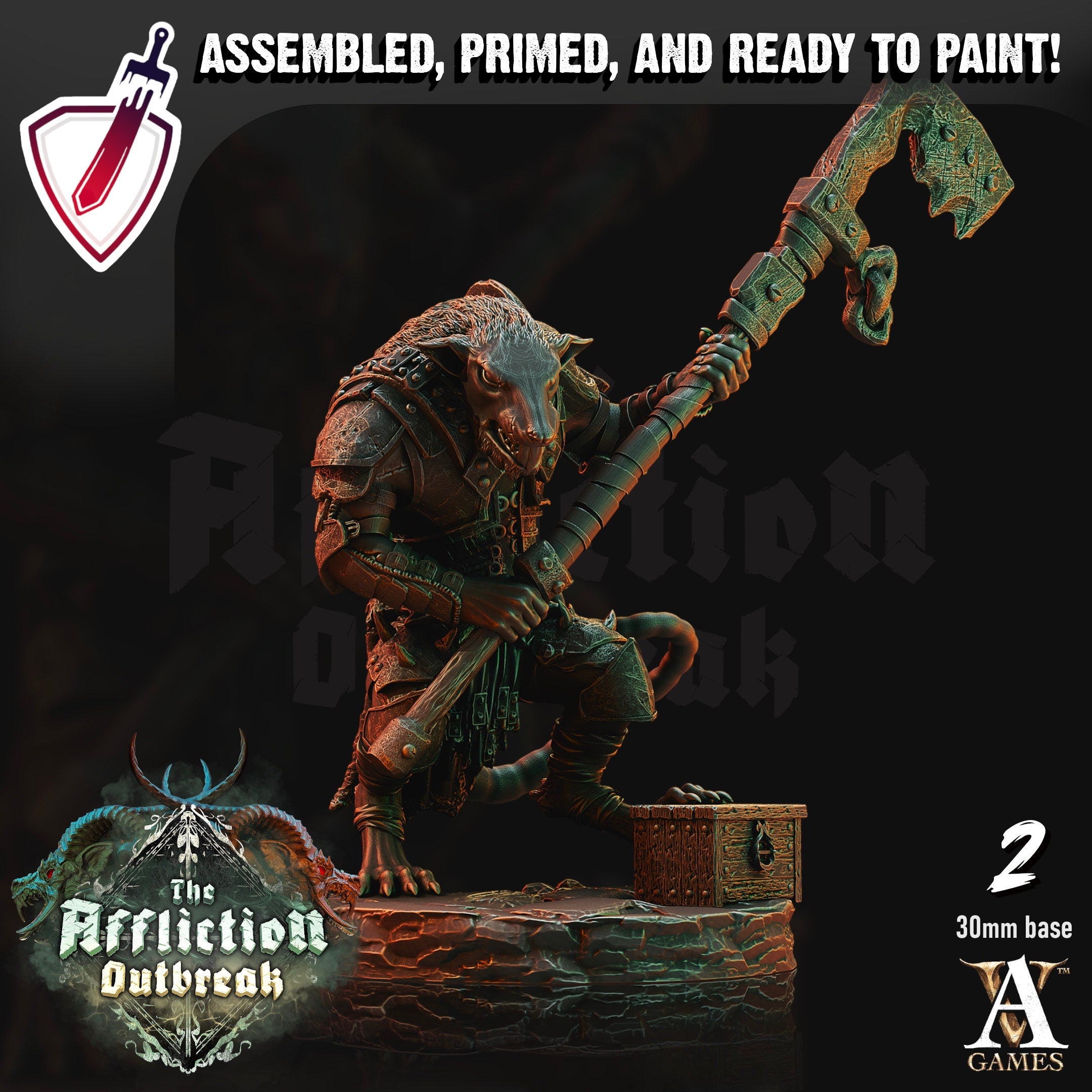 Slumrat Guerillas | Miniatures by Archvillain Games | Resin Mini for Tabletop Gaming, D&D, Pathfinder, and Painting | Assembled and Primed - Brush and Battle