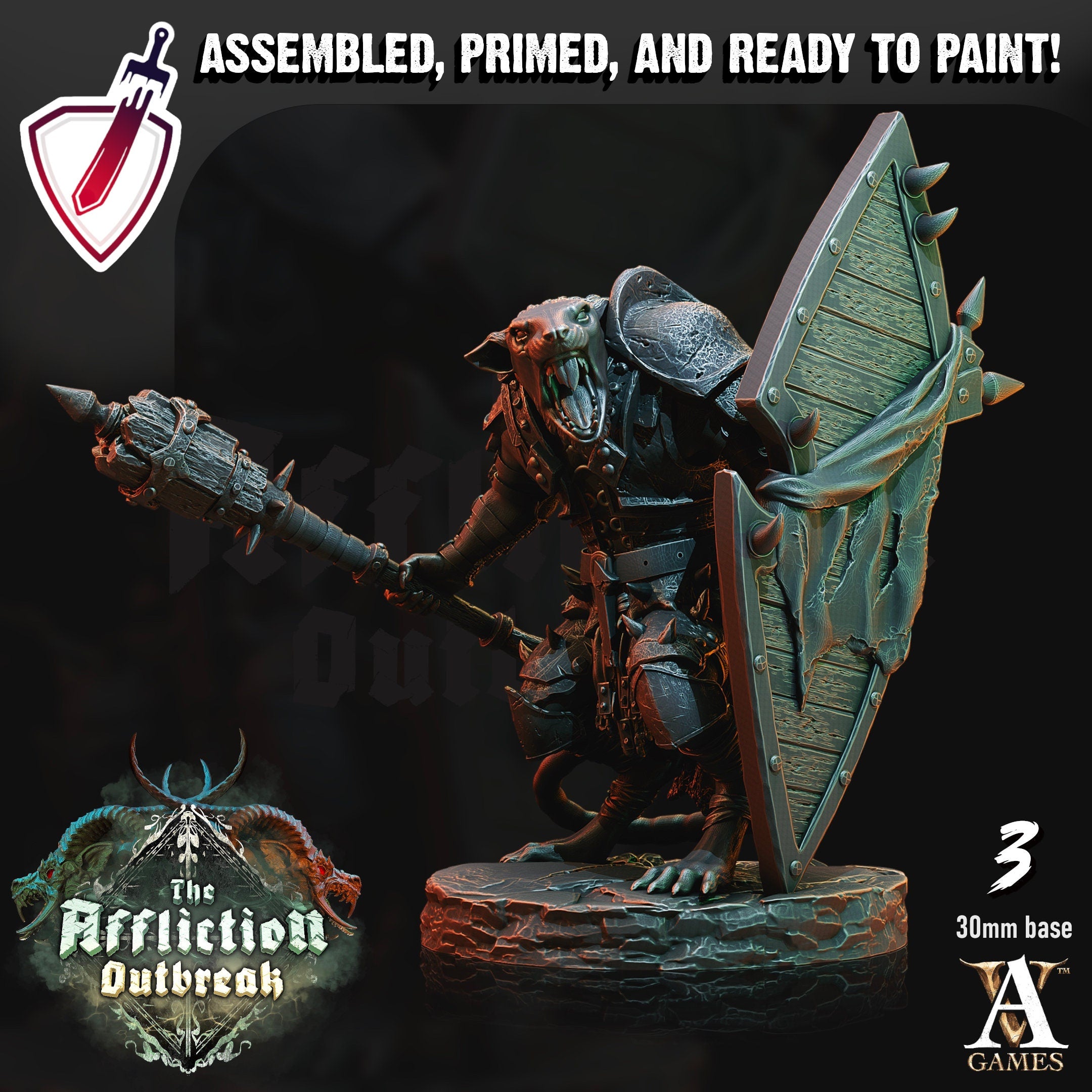 Slumrat Guerillas | Miniatures by Archvillain Games | Resin Mini for Tabletop Gaming, D&D, Pathfinder, and Painting | Assembled and Primed - Brush and Battle