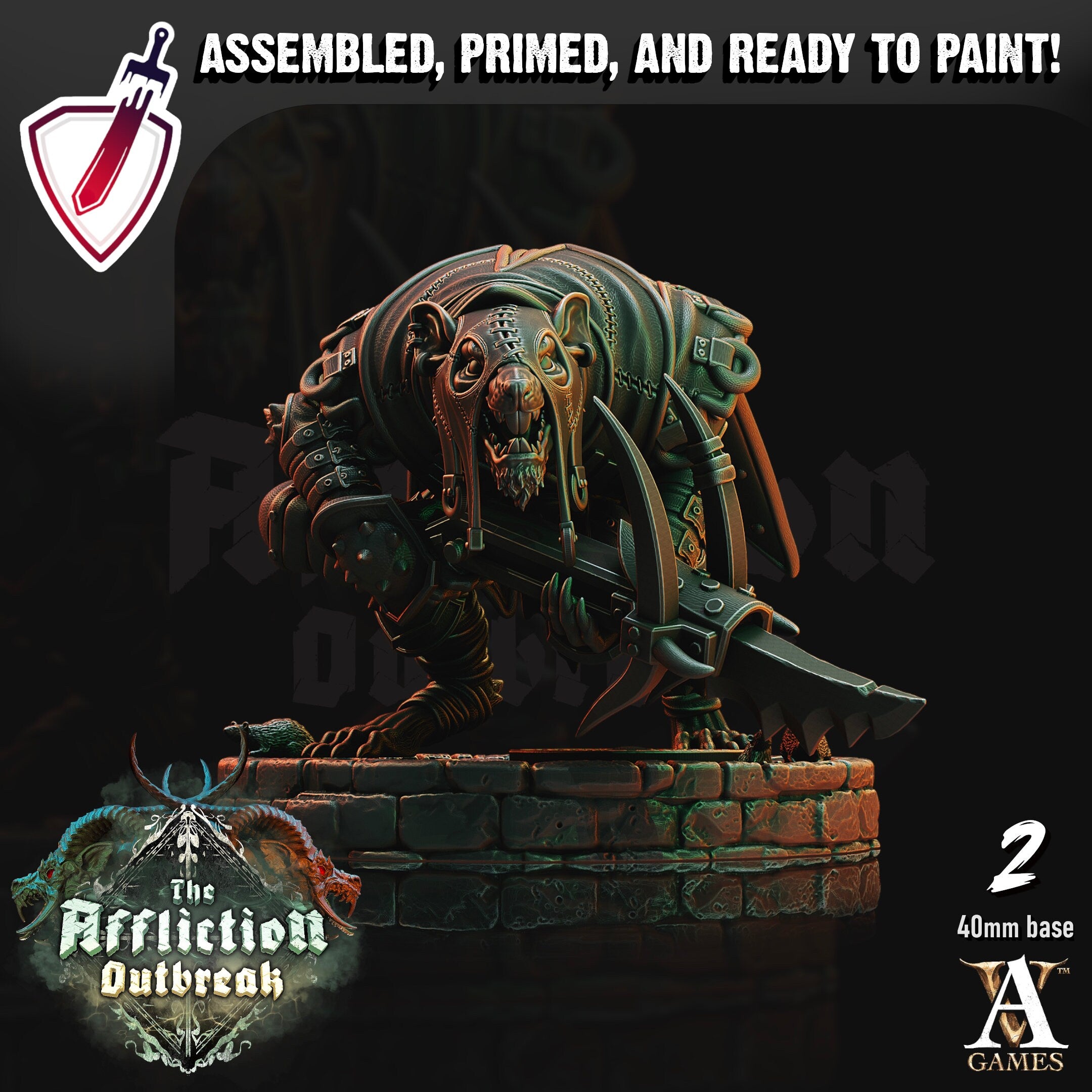 Shadow Molars | Miniatures by Archvillain Games | Resin Mini for Tabletop Gaming, D&D, Pathfinder, and Painting | Assembled and Primed - Brush and Battle
