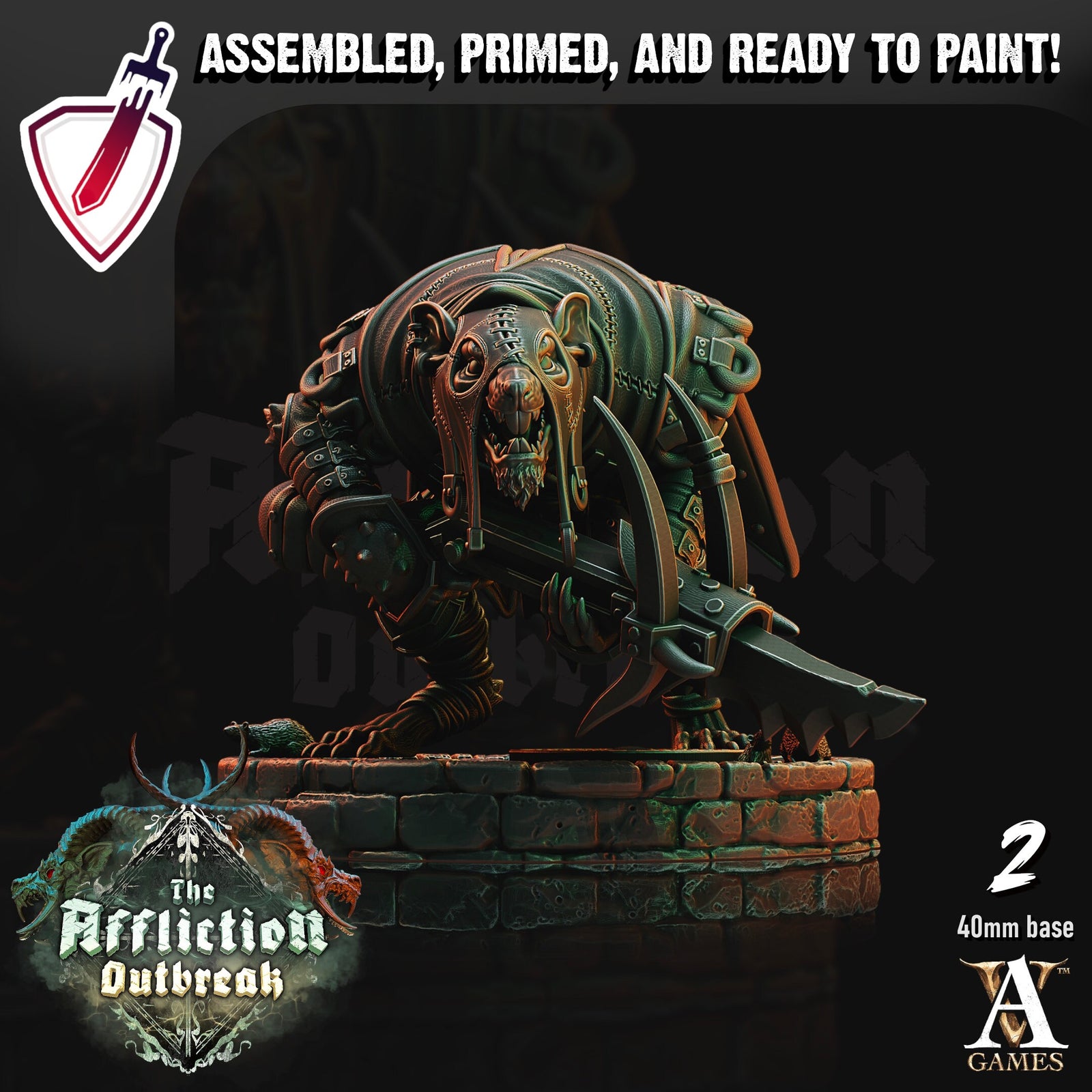 Shadow Molars | Miniatures by Archvillain Games | Resin Mini for Tabletop Gaming, D&D, Pathfinder, and Painting | Assembled and Primed - Brush and Battle