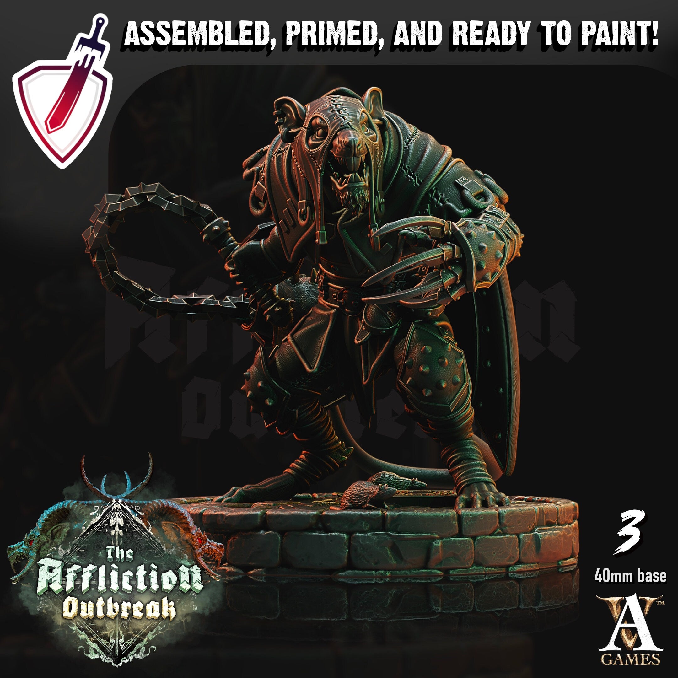 Shadow Molars | Miniatures by Archvillain Games | Resin Mini for Tabletop Gaming, D&D, Pathfinder, and Painting | Assembled and Primed - Brush and Battle