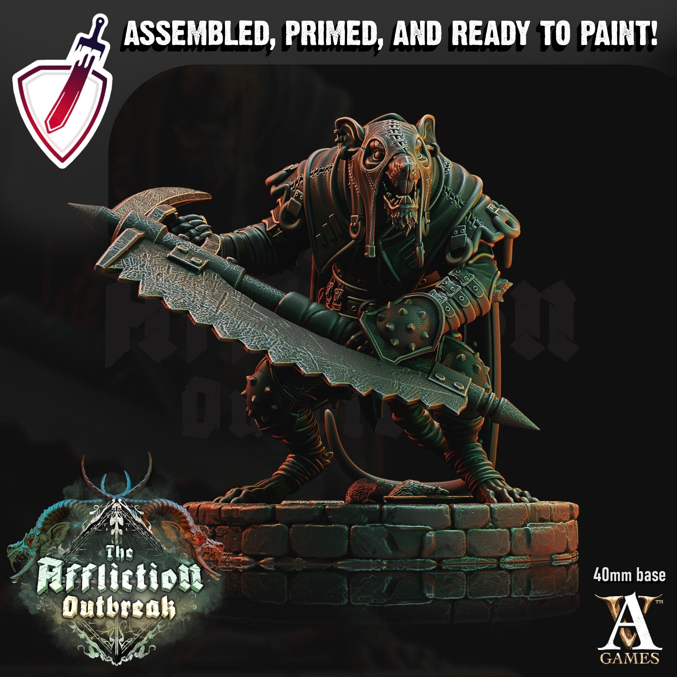 Shadow Molars | Miniatures by Archvillain Games | Resin Mini for Tabletop Gaming, D&D, Pathfinder, and Painting | Assembled and Primed - Brush and Battle
