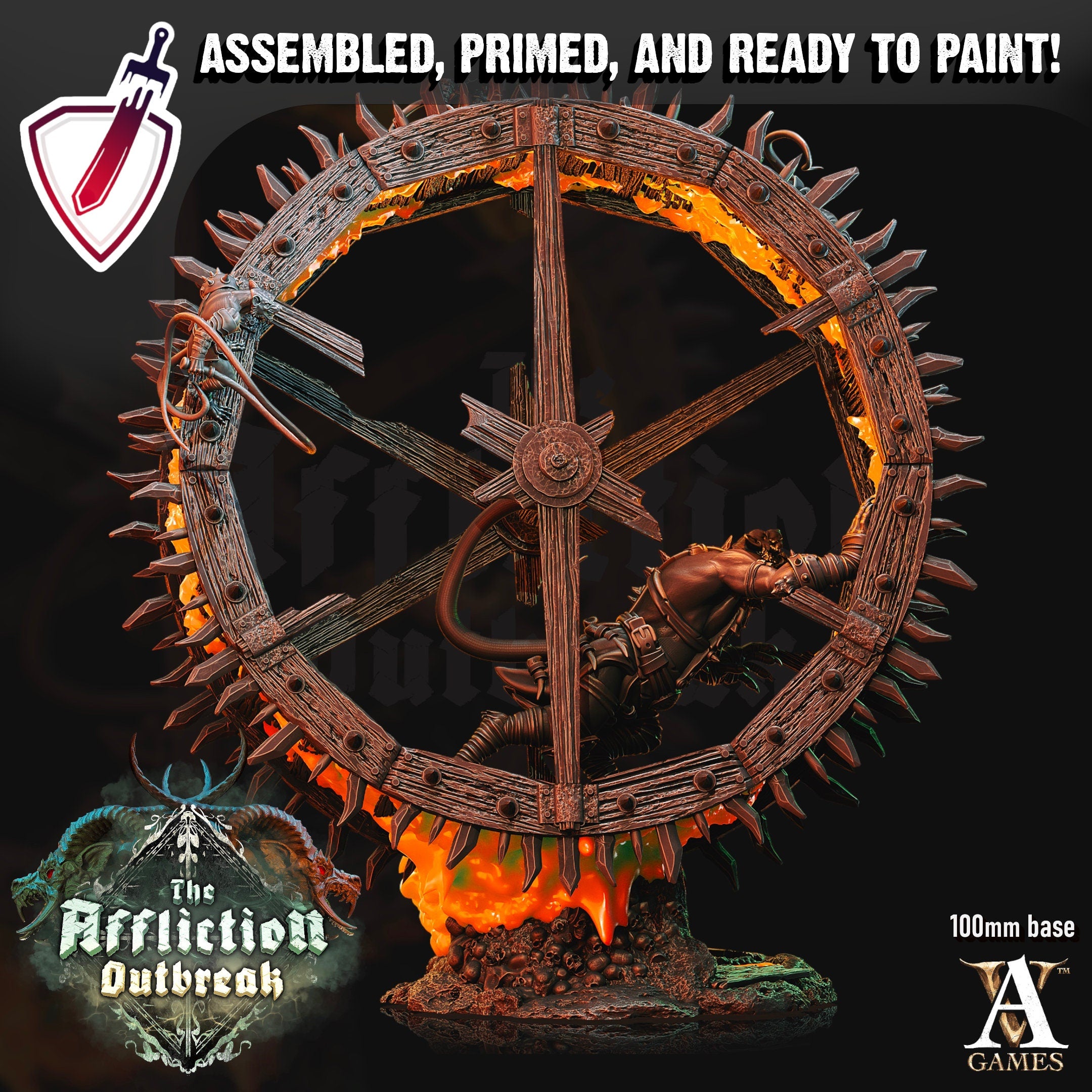 The Wheel | (Massive) Miniature by Archvillain Games | For Tabletop Gaming, D&D, Pathfinder, Wargames, and Painting | Assembled and Primed - Brush and Battle