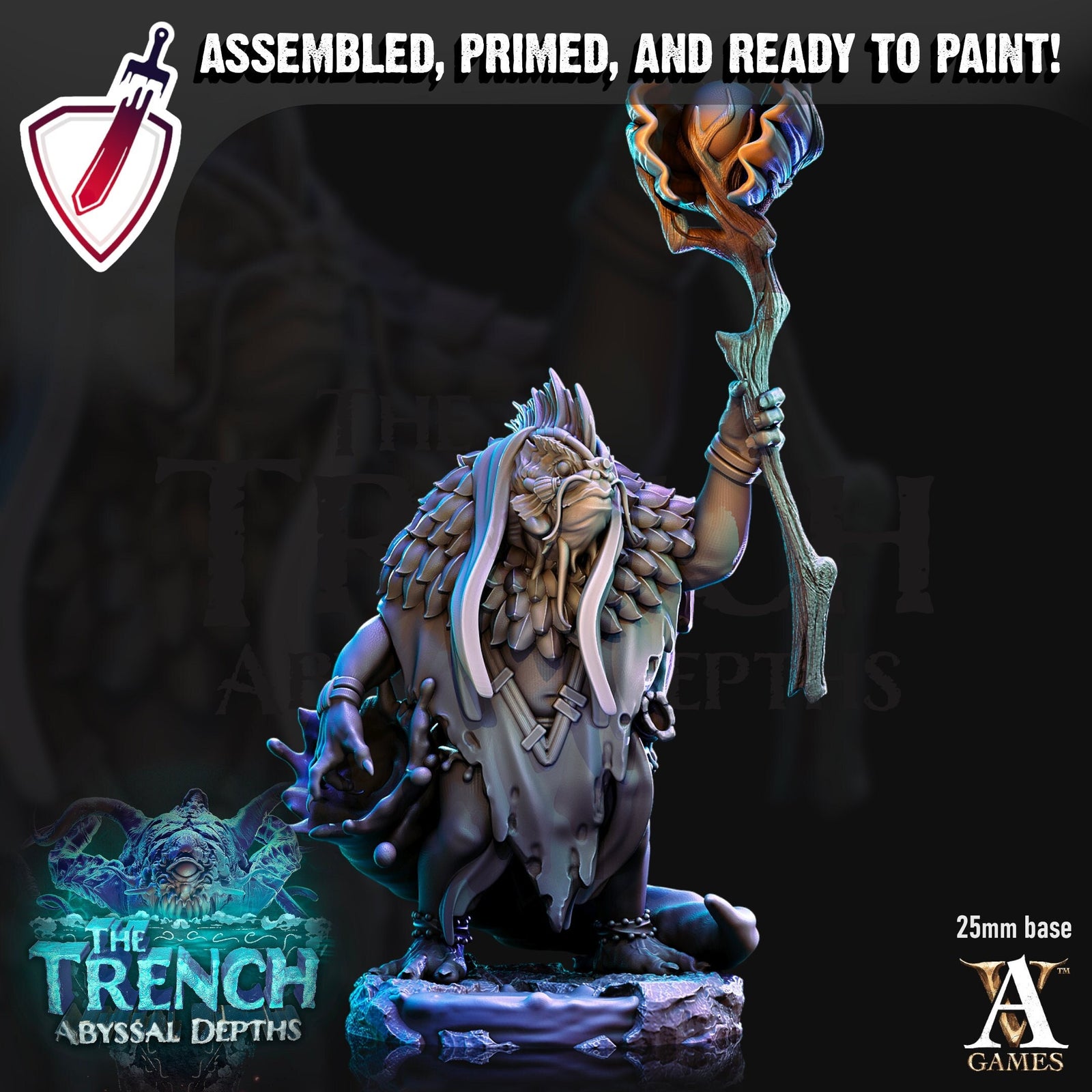 Morlok Priest | Miniature by Archvillain Games | Resin Mini for Tabletop Gaming, D&D, Pathfinder, and Painting | Assembled and Primed - Brush and Battle