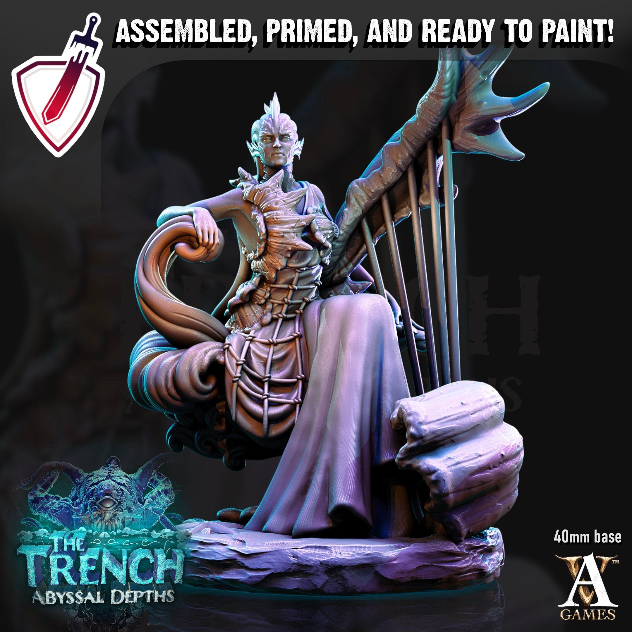 Opelodi of Attolan | Miniature by Archvillain Games | Resin Mini for Tabletop Gaming, D&D, Pathfinder, and Painting | Assembled and Primed - Brush and Battle