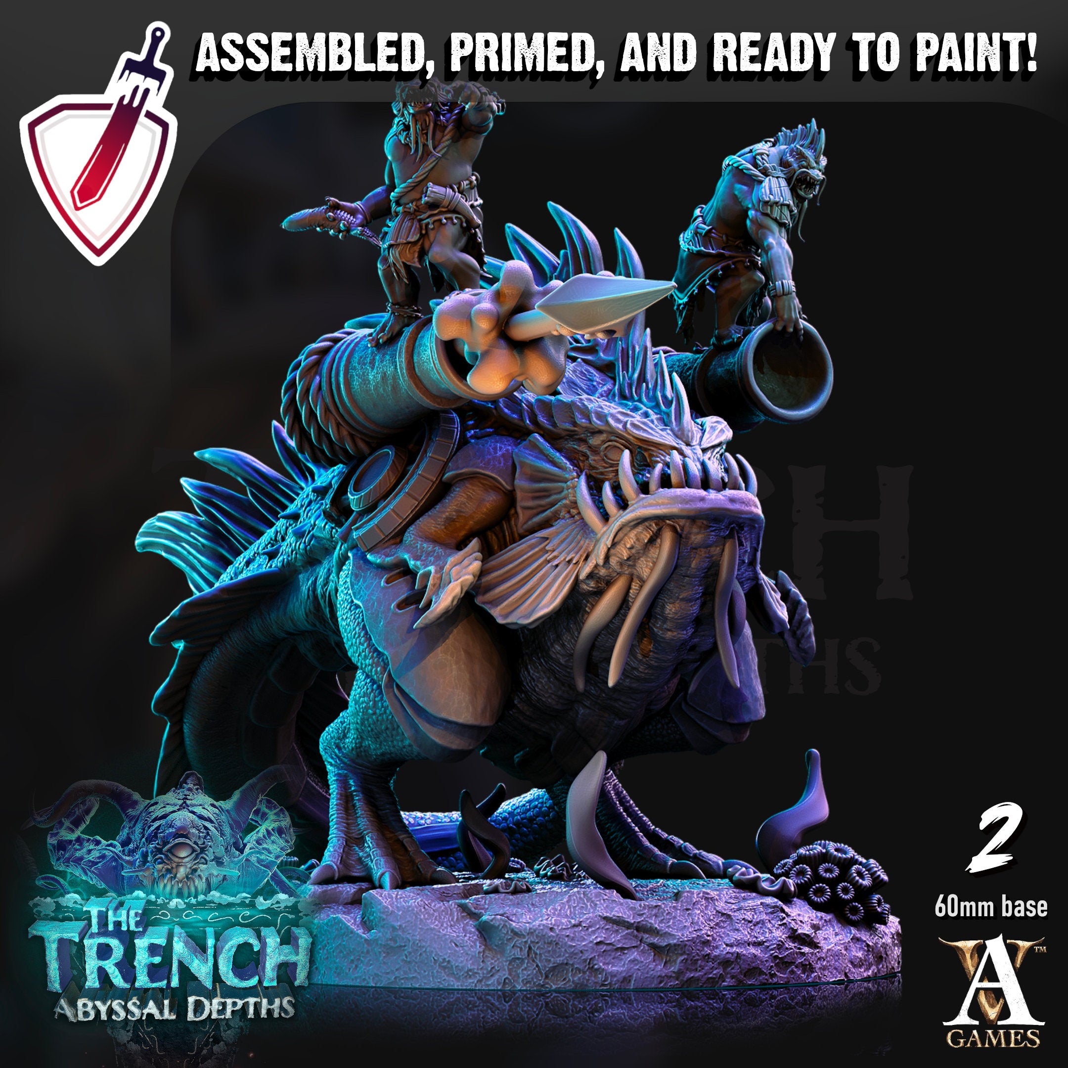Morlok Pouncers | Miniatures by Archvillain Games | Resin Mini for Tabletop Gaming, D&D, Pathfinder, and Painting | Assembled and Primed - Brush and Battle