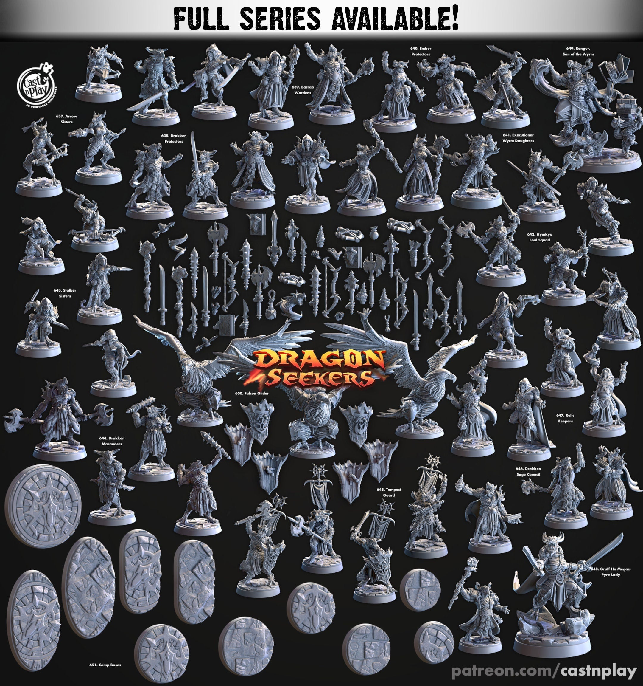 Drakken Marauders | Miniatures by Cast n Play | Resin Mini For Tabletop Gaming, D&D, Pathfinder, and Painting | Assembled and Primed - Brush and Battle