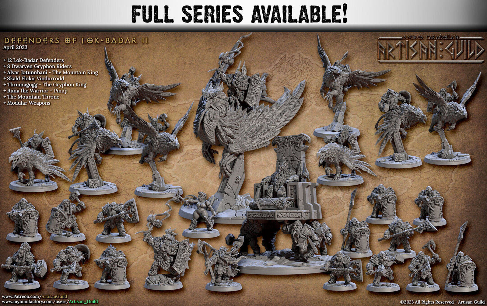 Runa the Warrior - Pinup | Miniature by Artisan Guild | Resin Mini for Tabletop Gaming, D&D, Pathfinder, Painting | Assembled and Primed - Brush and Battle