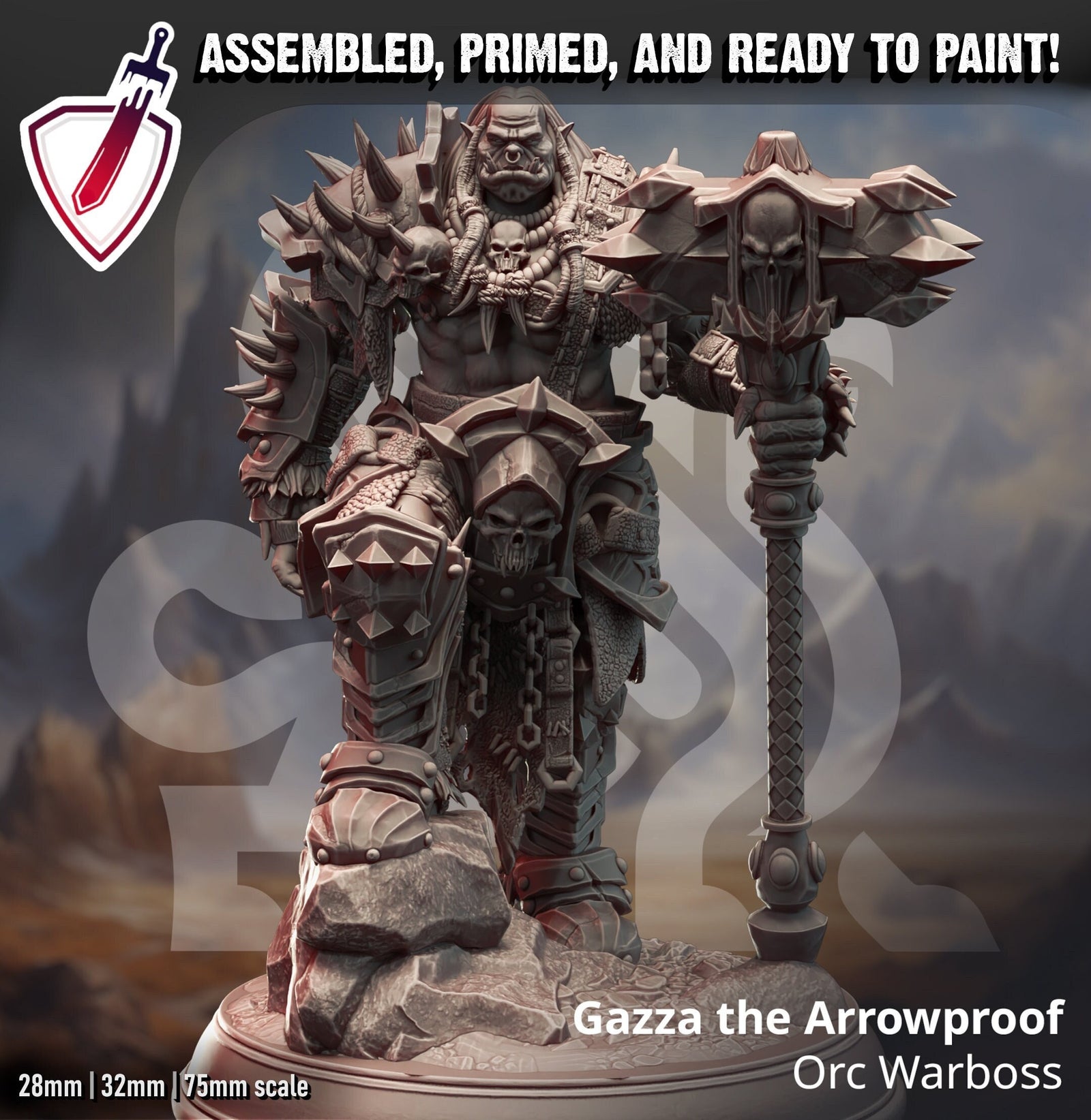 Gazza the Arrowproof | Miniature by DM Stash | Resin Mini For Tabletop Gaming, D&D, Pathfinder, and Painting | Assembled and Primed - Brush and Battle