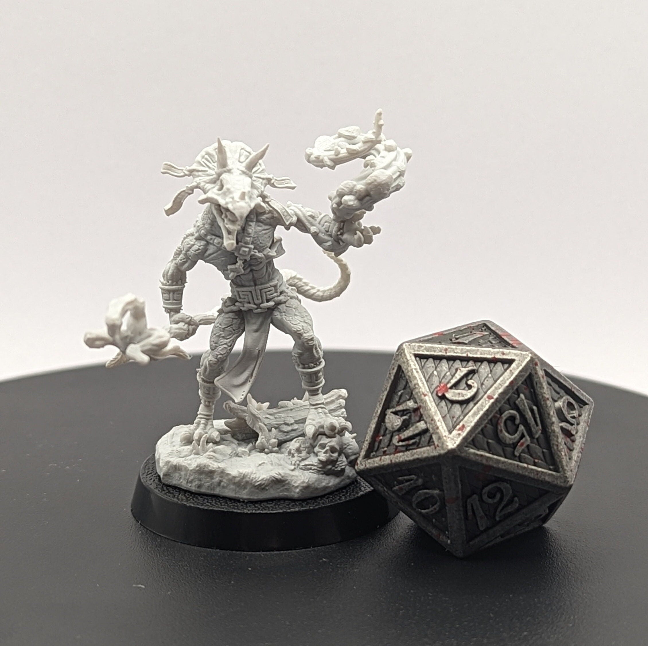 Agama Ajkin | Miniatures by Archvillain Games | Resin Mini for Tabletop Gaming, D&D, Pathfinder, Painting | Assembled and Primed - Brush and Battle