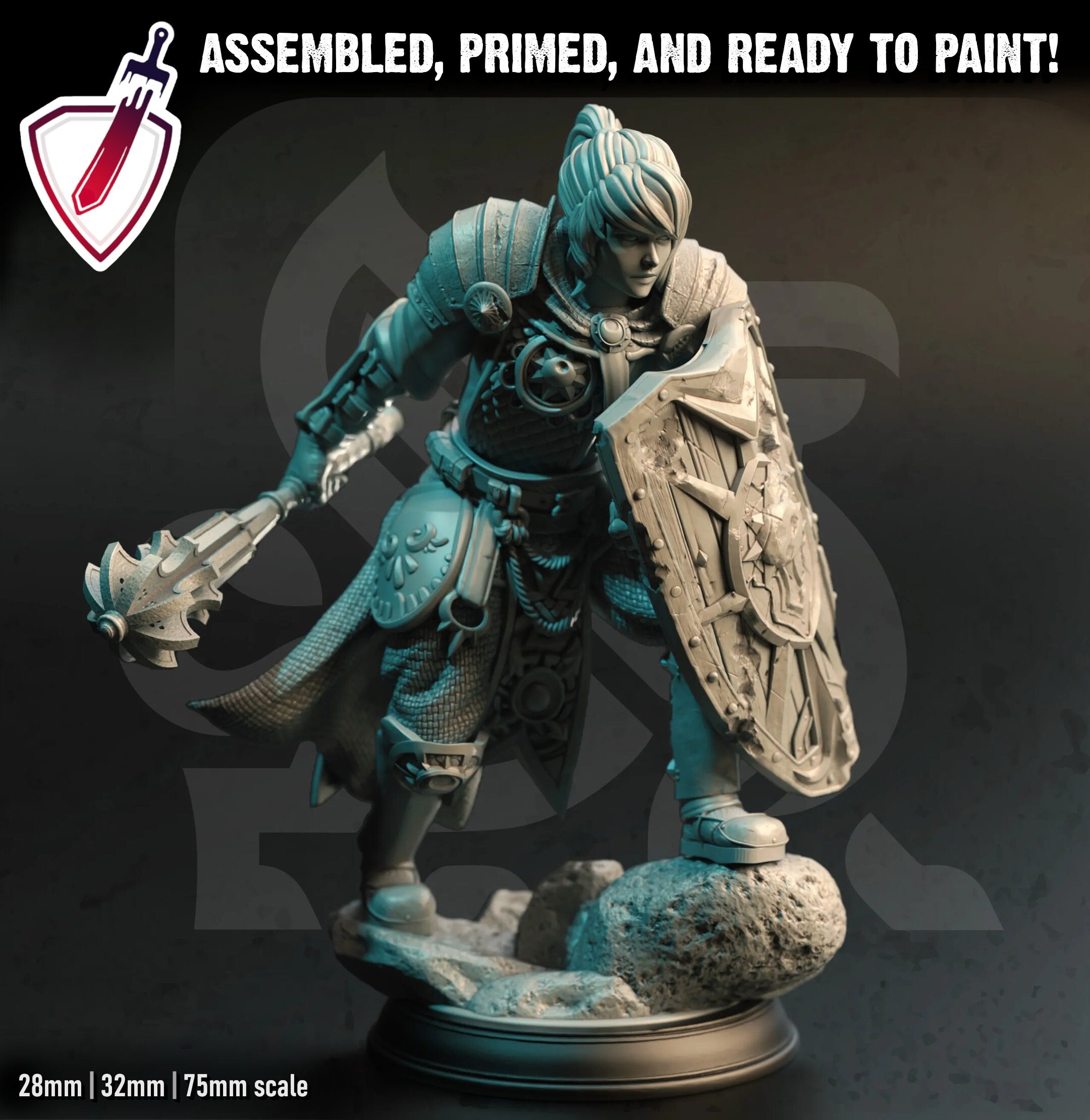 Champion of the Radiant Dawn – Arkina | Miniature by DM Stash | For Tabletop Gaming, D&D, Pathfinder, Painting | Assembled and Primed - Brush and Battle