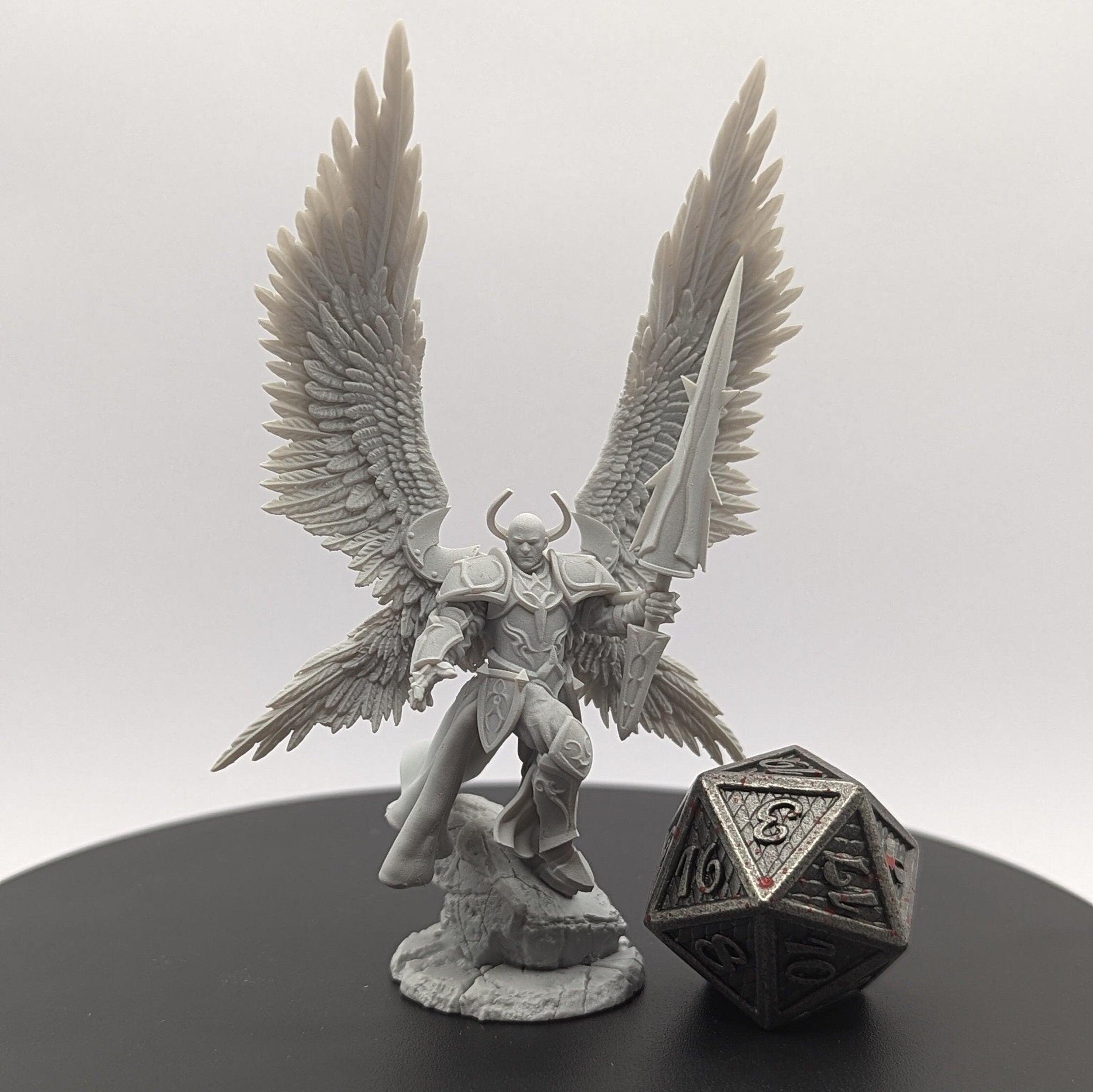 Male Justiciar Angels | Miniatures by Archvillain Games | Resin Mini for Tabletop Gaming, D&D, Pathfinder, Painting | Assembled and Primed - Brush and Battle