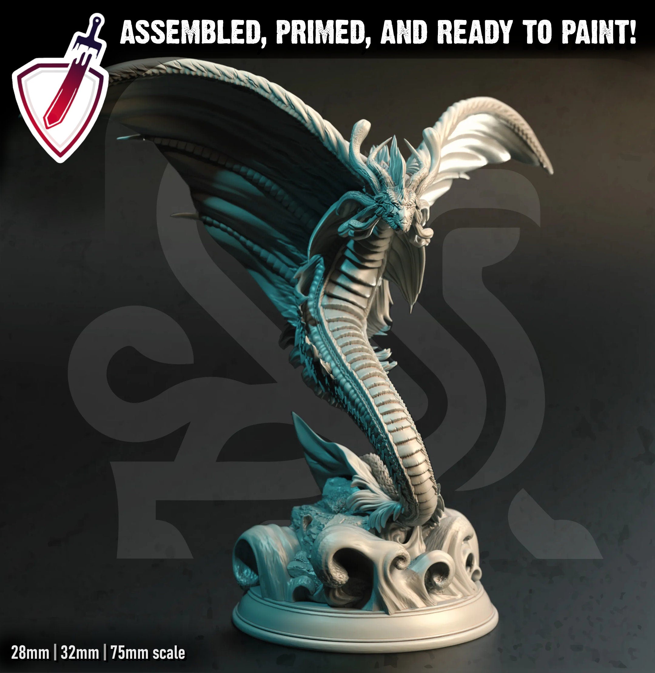 Fyrindel – Juvenile Mana Wyrm | Miniature by DM Stash | Resin Mini For Tabletop Gaming, D&D, Pathfinder, and Painting | Assembled and Primed - Brush and Battle