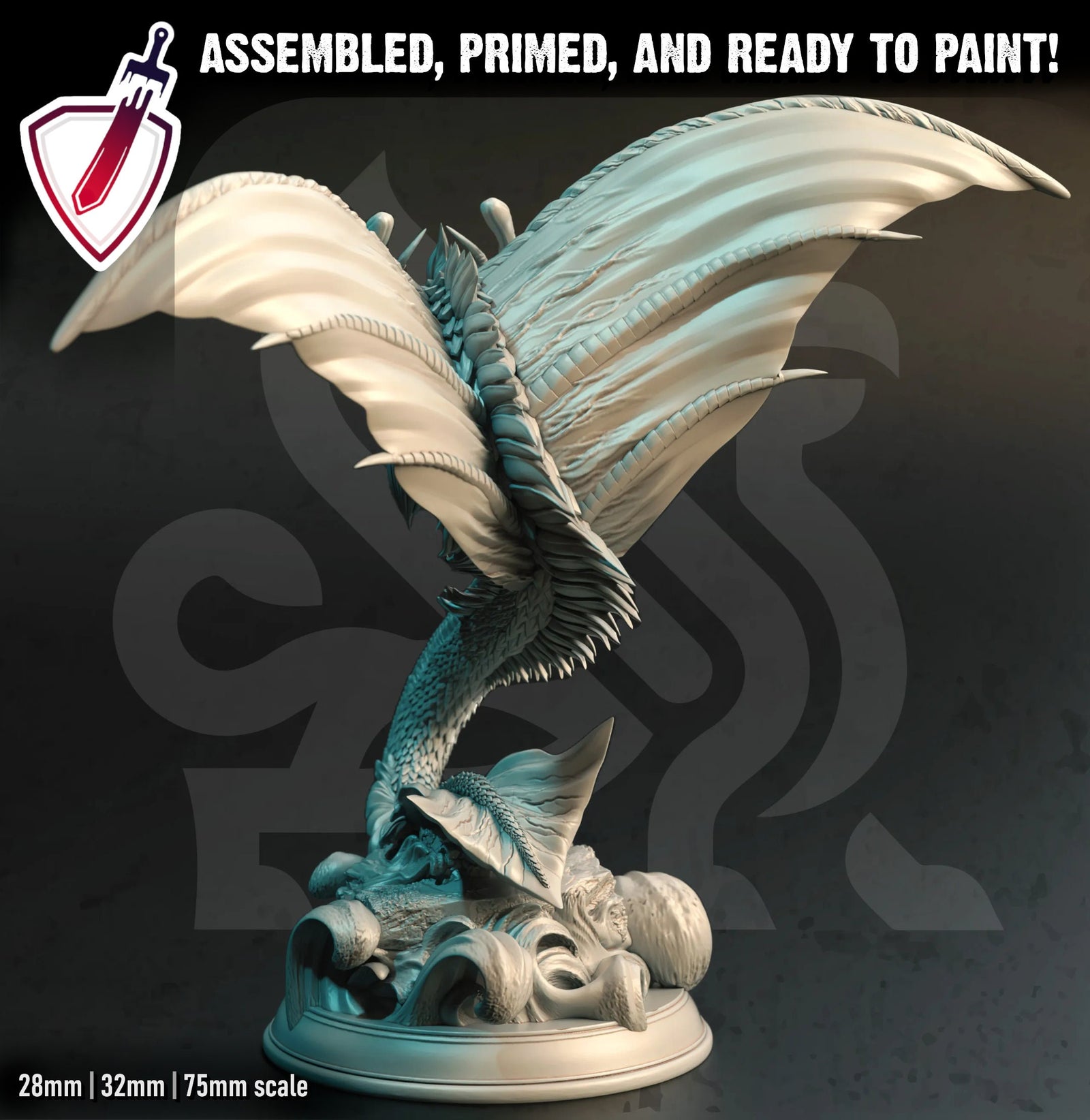 Fyrindel – Juvenile Mana Wyrm | Miniature by DM Stash | Resin Mini For Tabletop Gaming, D&D, Pathfinder, and Painting | Assembled and Primed - Brush and Battle