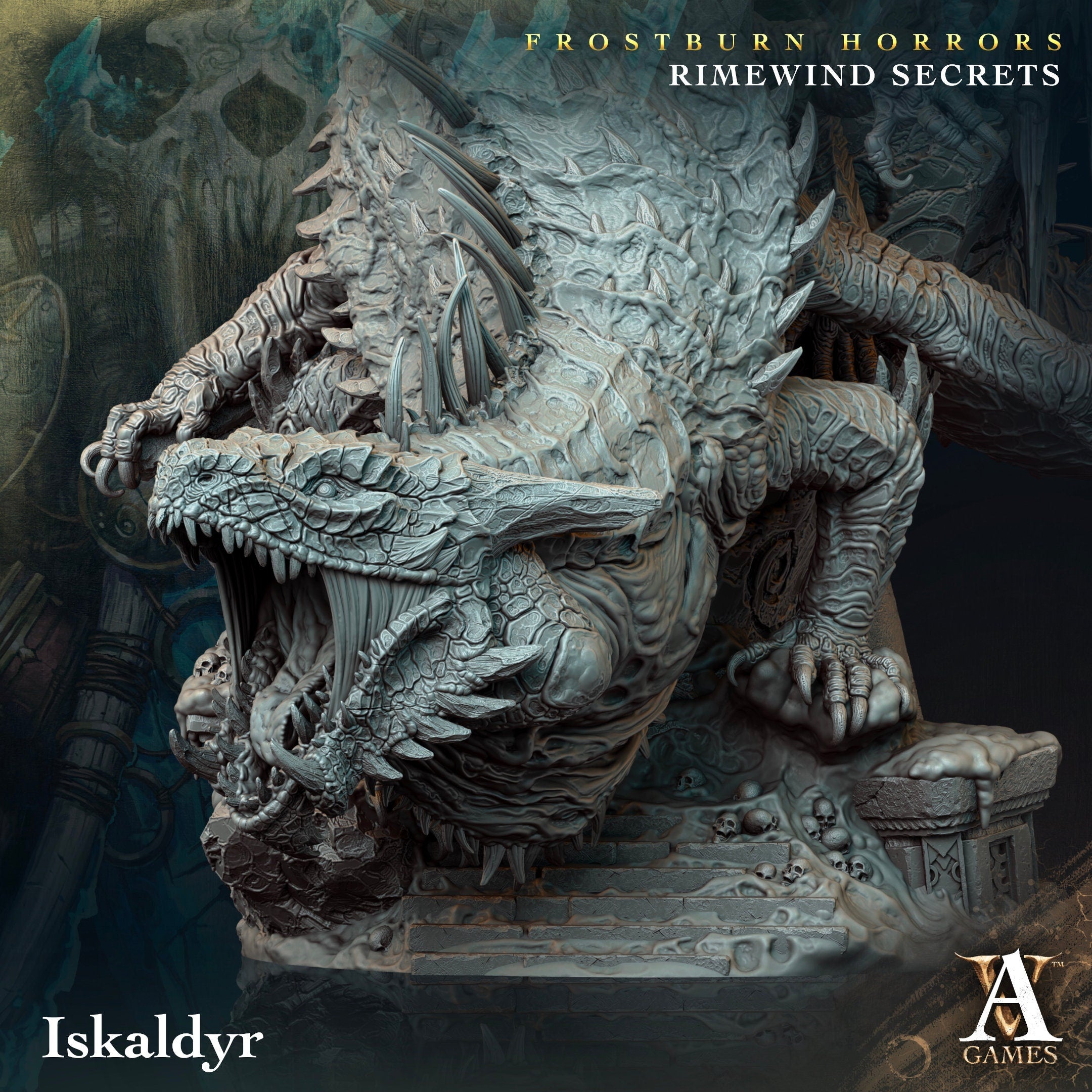 Iskaldyr | (Massive) Miniature by Archvillain Games | For Tabletop Gaming, D&D, Pathfinder, Wargames, and Painting | Assembled and Primed - Brush and Battle