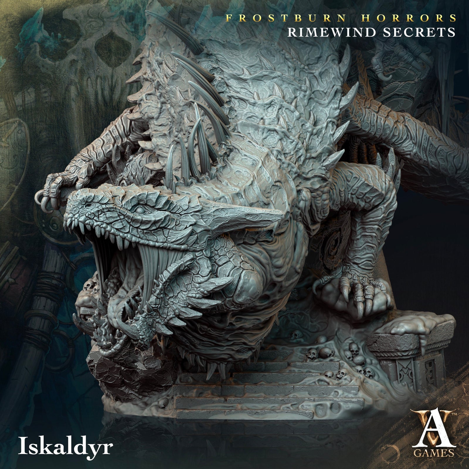 Iskaldyr | (Massive) Miniature by Archvillain Games | For Tabletop Gaming, D&D, Pathfinder, Wargames, and Painting | Assembled and Primed - Brush and Battle