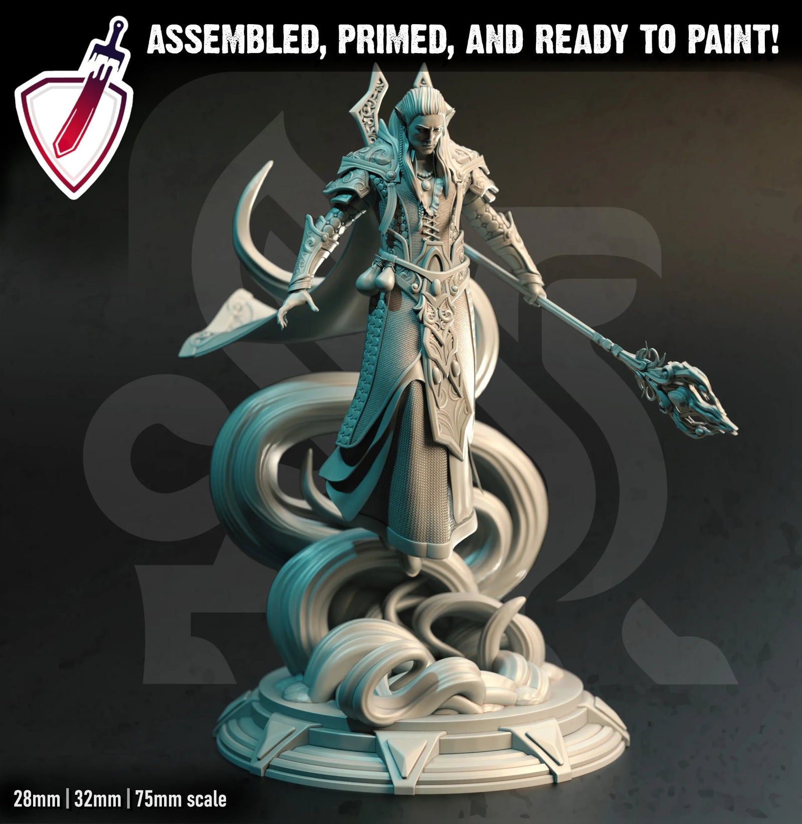 Karydian – Master Sorcerer | Miniature by DM Stash | Resin Mini For Tabletop Gaming, D&D, Pathfinder, and Painting | Assembled and Primed - Brush and Battle