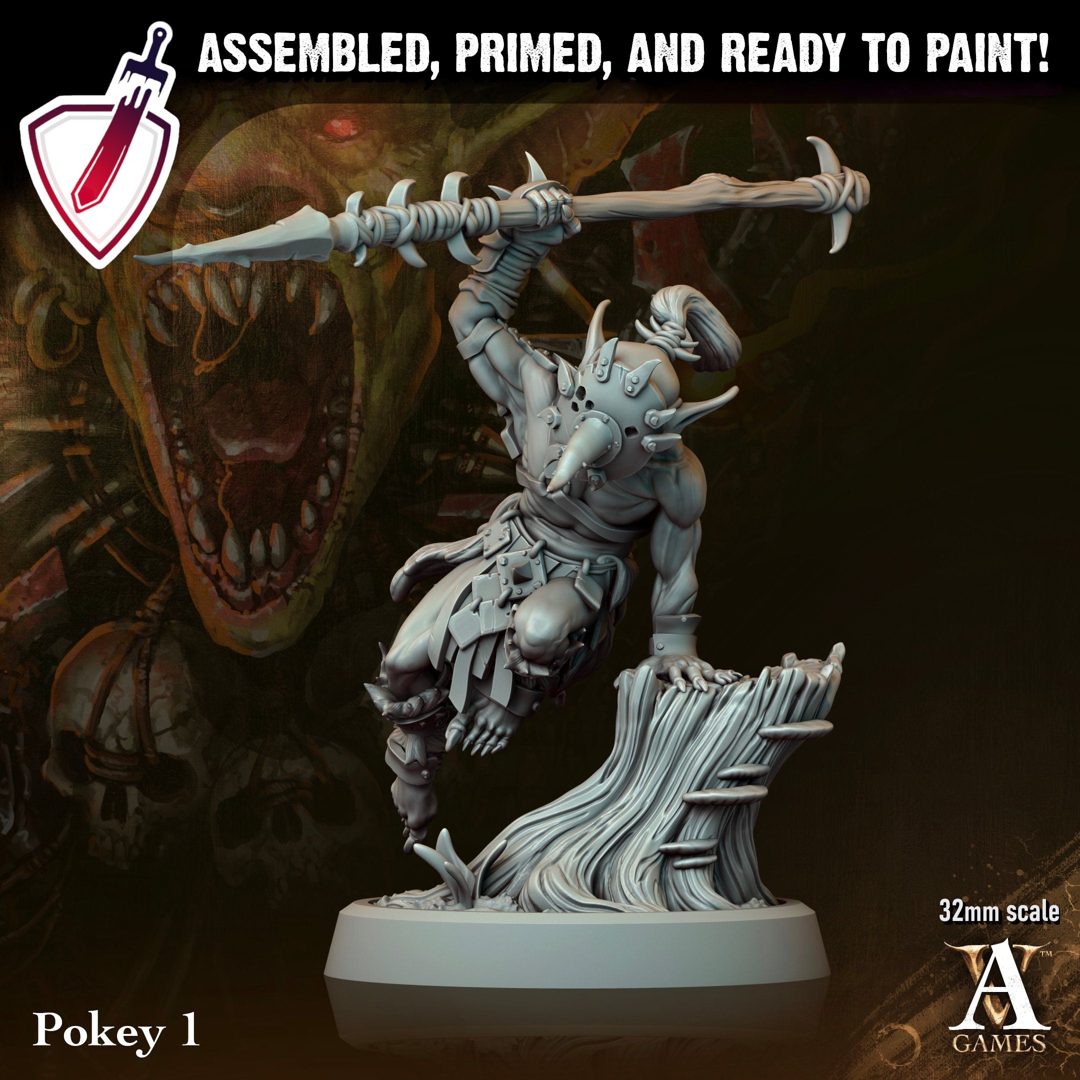 Pokeys | Miniatures by Archvillain Games | Resin Mini for Tabletop Gaming, D&D, Pathfinder, and Painting | Assembled and Primed - Brush and Battle