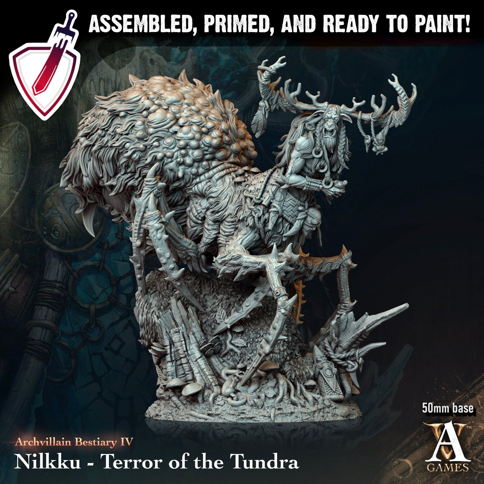 Nilkku | Miniature by Archvillain Games | Resin Mini for Tabletop Gaming, D&D, Pathfinder, and Painting | Assembled and Primed - Brush and Battle