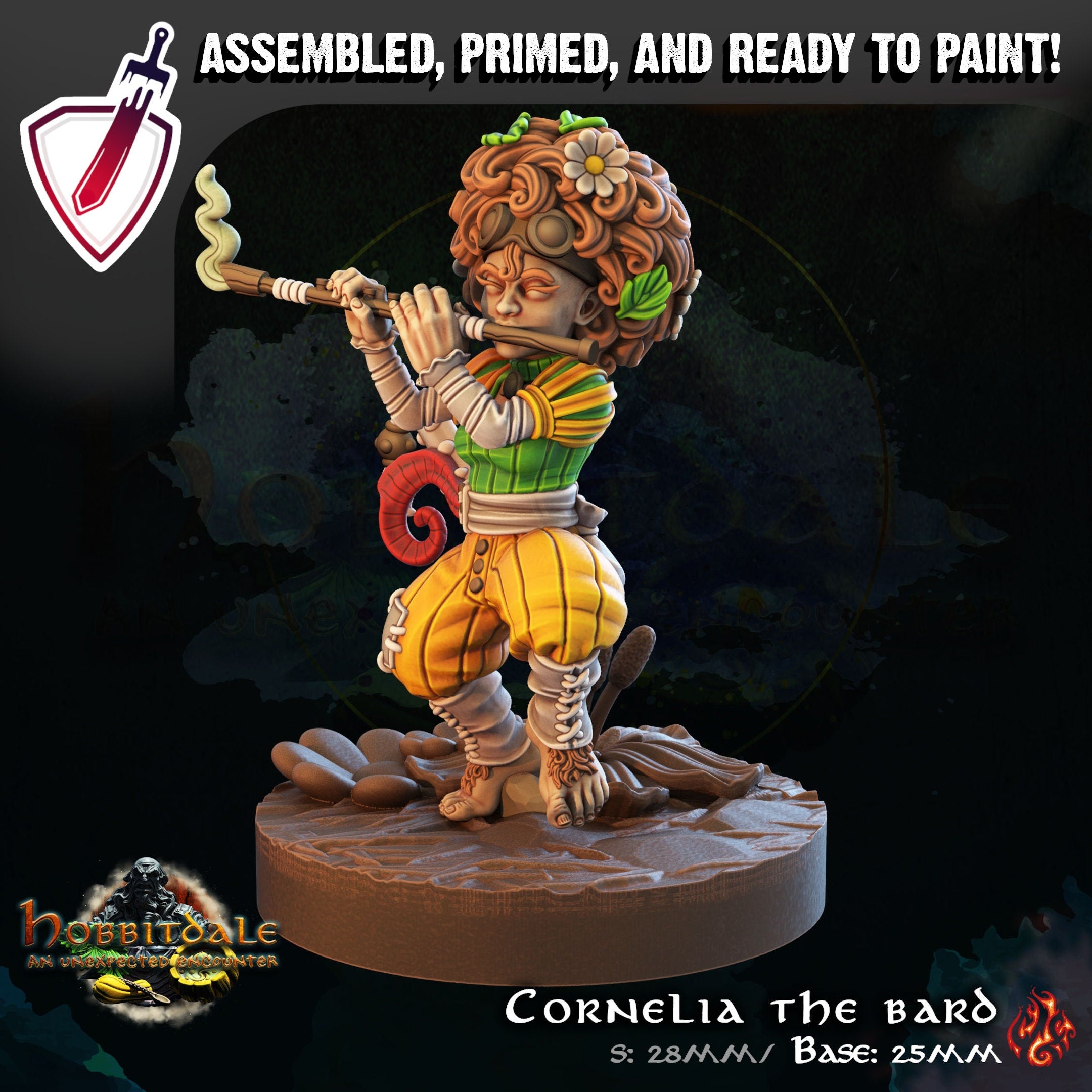 Cornelia the Bard | Miniature by Crippled God Foundry | Resin Mini For Tabletop Gaming, D&D, Pathfinder, and Painting | Assembled and Primed - Brush and Battle