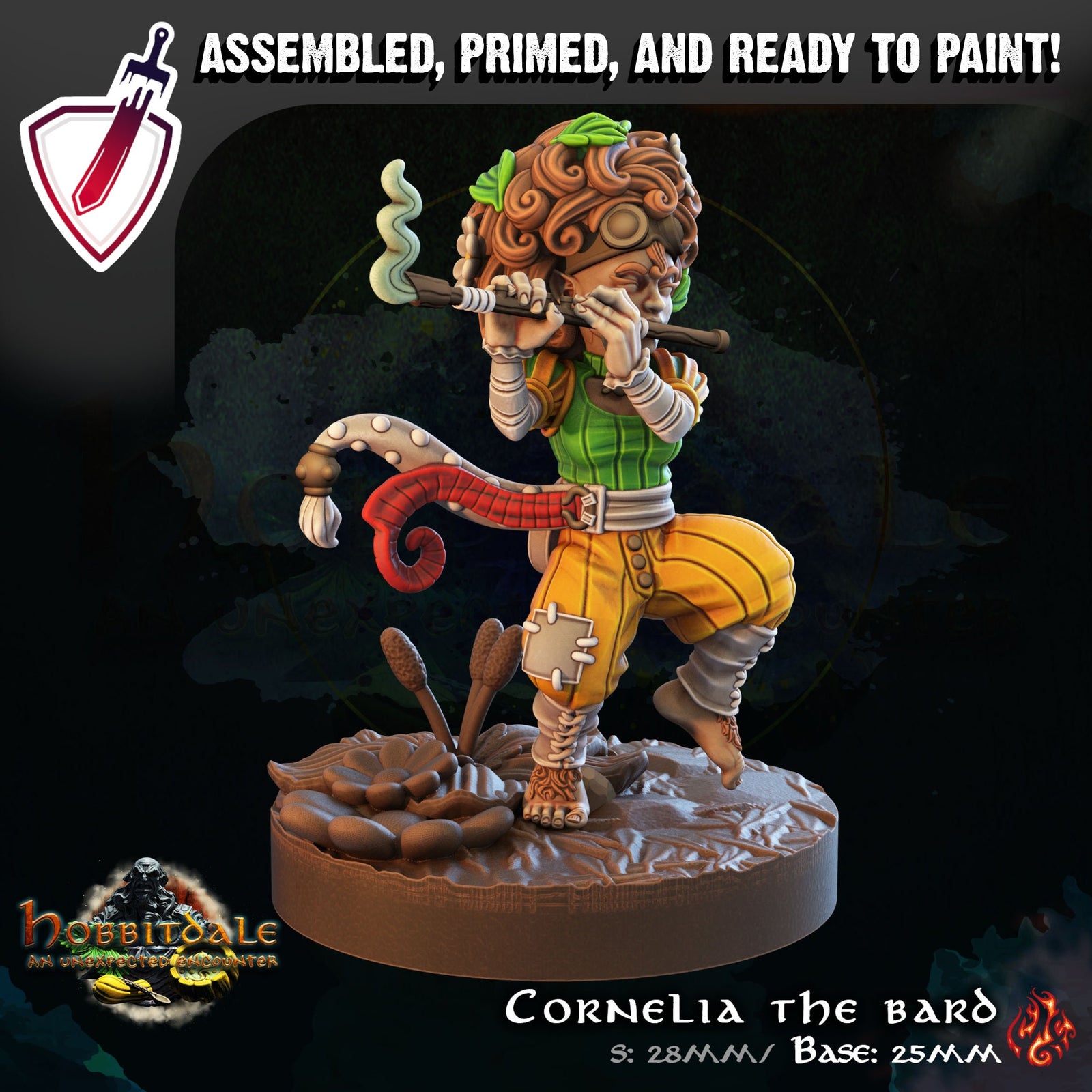 Cornelia the Bard | Miniature by Crippled God Foundry | Resin Mini For Tabletop Gaming, D&D, Pathfinder, and Painting | Assembled and Primed - Brush and Battle
