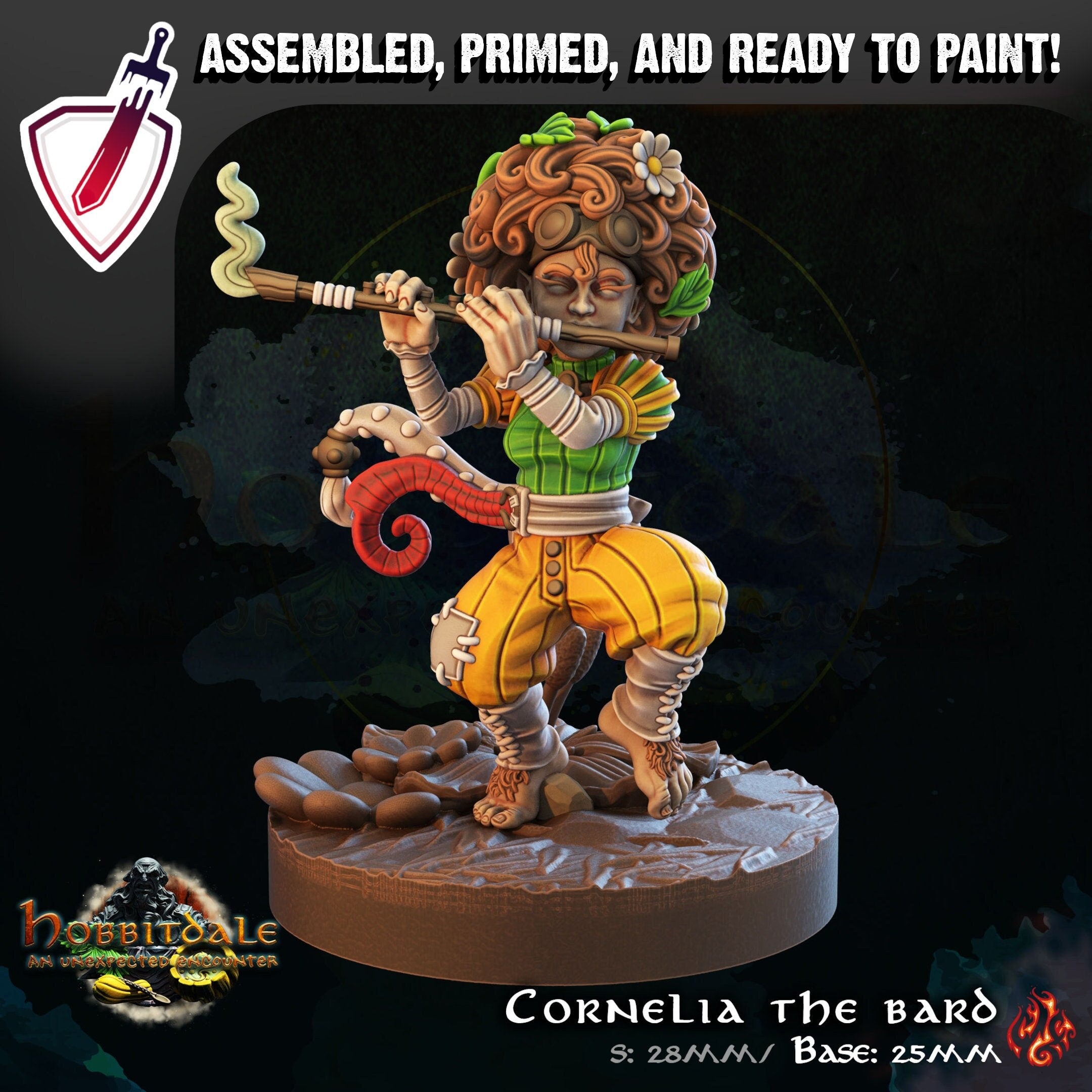 Cornelia the Bard | Miniature by Crippled God Foundry | Resin Mini For Tabletop Gaming, D&D, Pathfinder, and Painting | Assembled and Primed - Brush and Battle